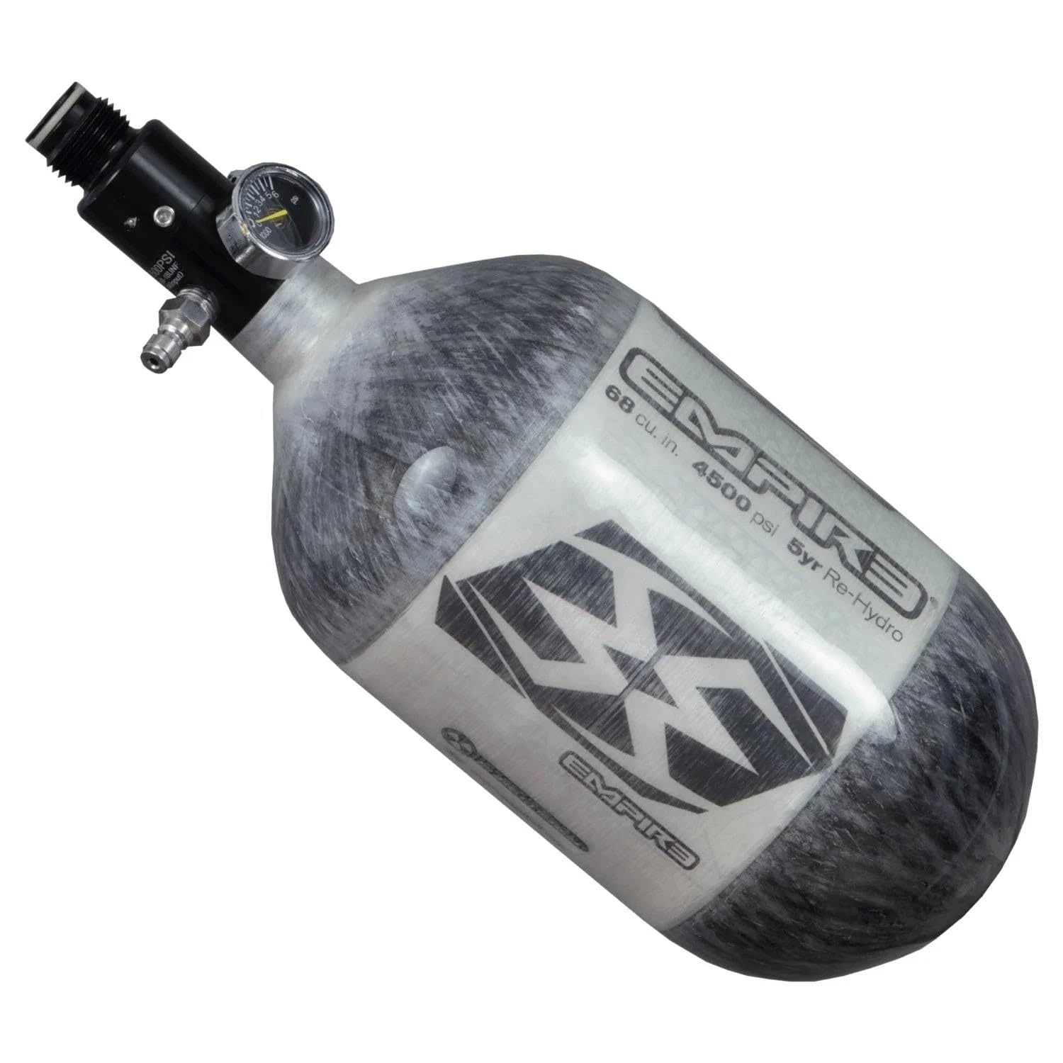 Tippmann Empire Carbon Fiber 68ci 4500psi HPA Paintball Air Tank with Hydro Test Certification - Lightweight High Pressure Compressed Air System for Paintball, Airsoft & Outdoor Sports