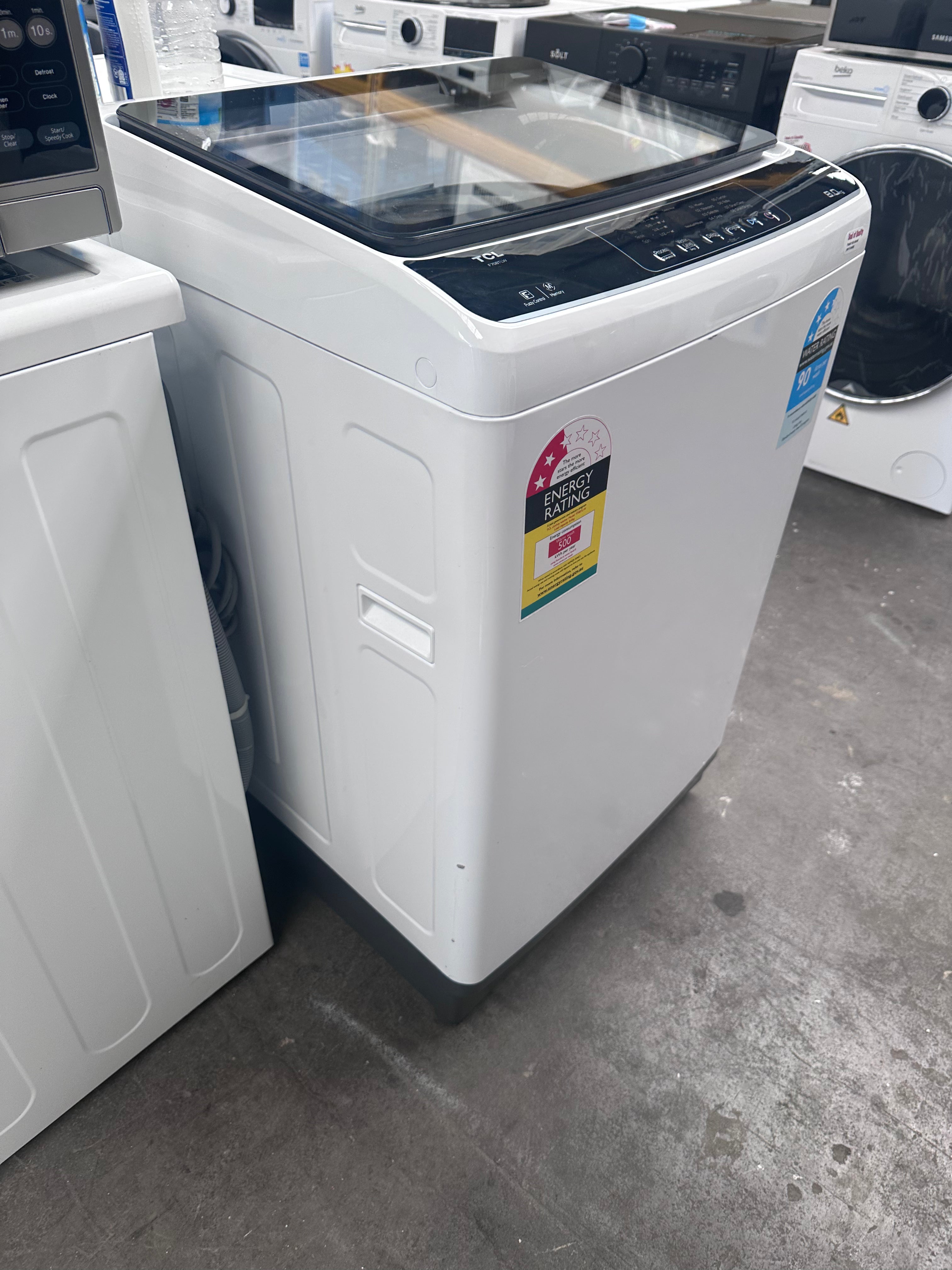 Refurbished TCL 8kg Top Load Washing Machine - Energy Efficient Laundry Solution for Small Apartments & Dorms