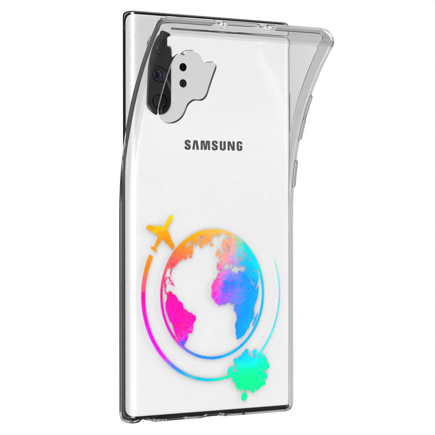 Samsung Galaxy S24 S23 Ultra S22 5G Plus S21 FE S20 S10 Phone Case - Slim Clear TPU Silicone Protective Cover with Earth Planet Travel Design - Perfect for Travel, Tourism, and Everyday Use