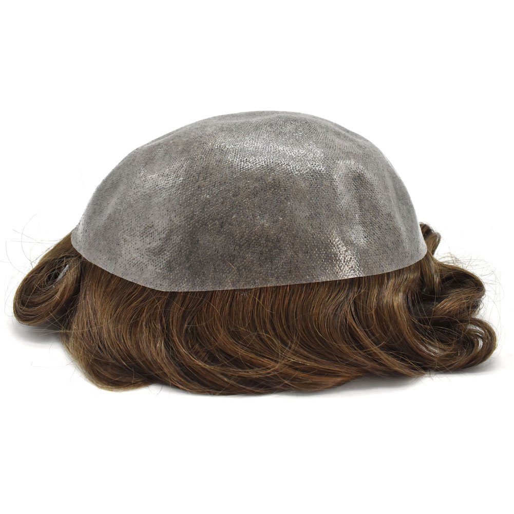 Premium Men's Toupee - 100% Human Hair System with Thin Skin Base - 6