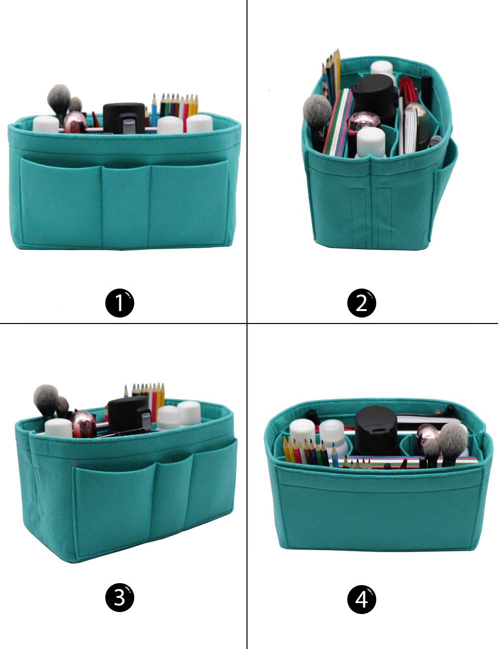 Premium Felt Insert Bag Organizer for Handbags & Purses - Fits Louis Vuitton Speedy & Neverfull - Perfect for Travel, Work & Daily Organization