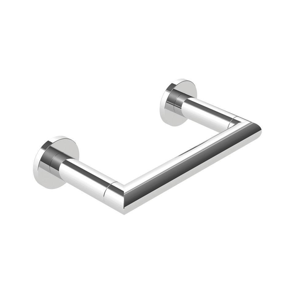 Premium Kubic Double-Post Toilet Paper Holder in Chrome (4608/PC) - Modern Bathroom Tissue Roll Stand for Home, Hotel & Office Use