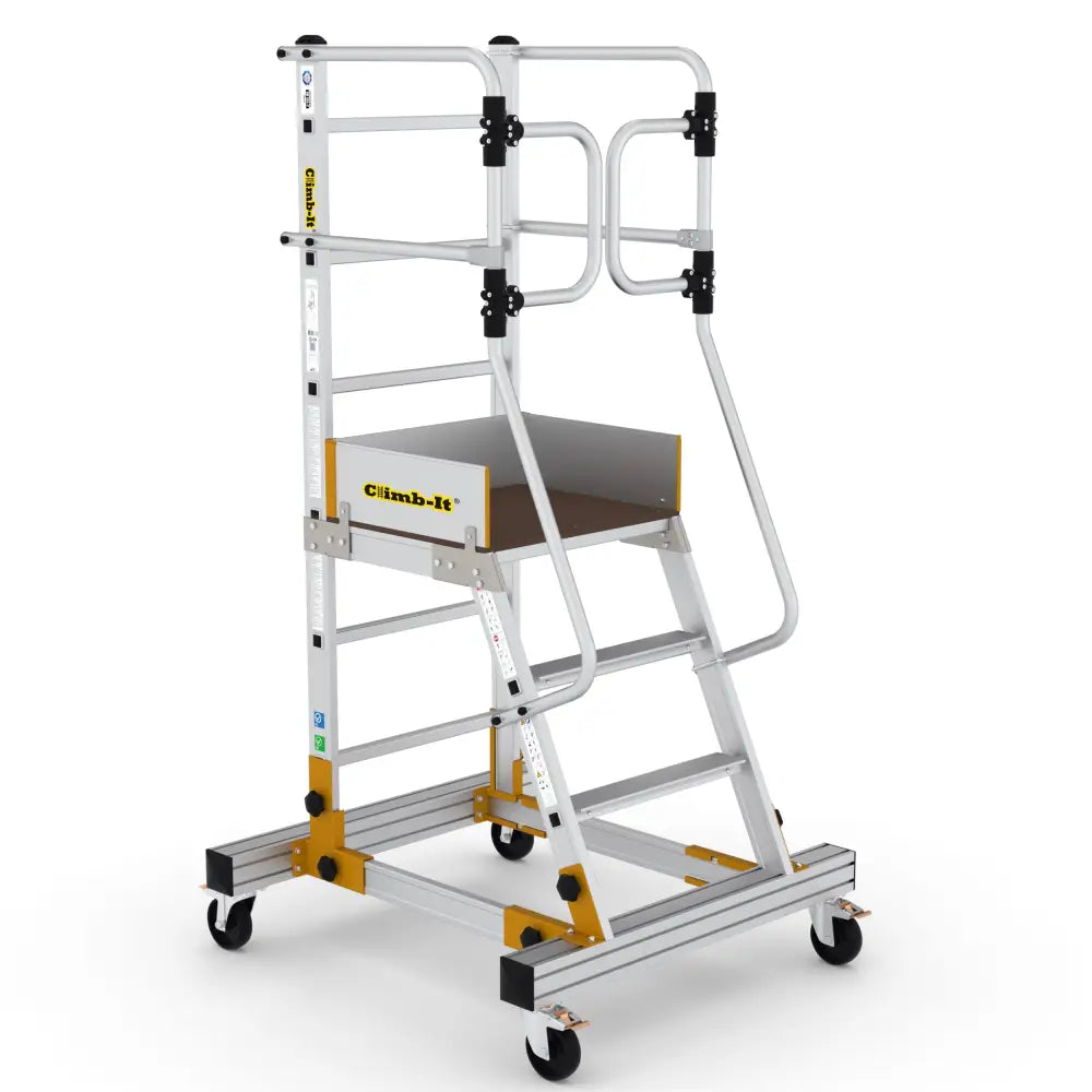 Climb It Mobile Steps with Safety Gate - Adjustable Baby Stairs for Home & Playtime - Perfect for Toddler Safety & Indoor Climbing