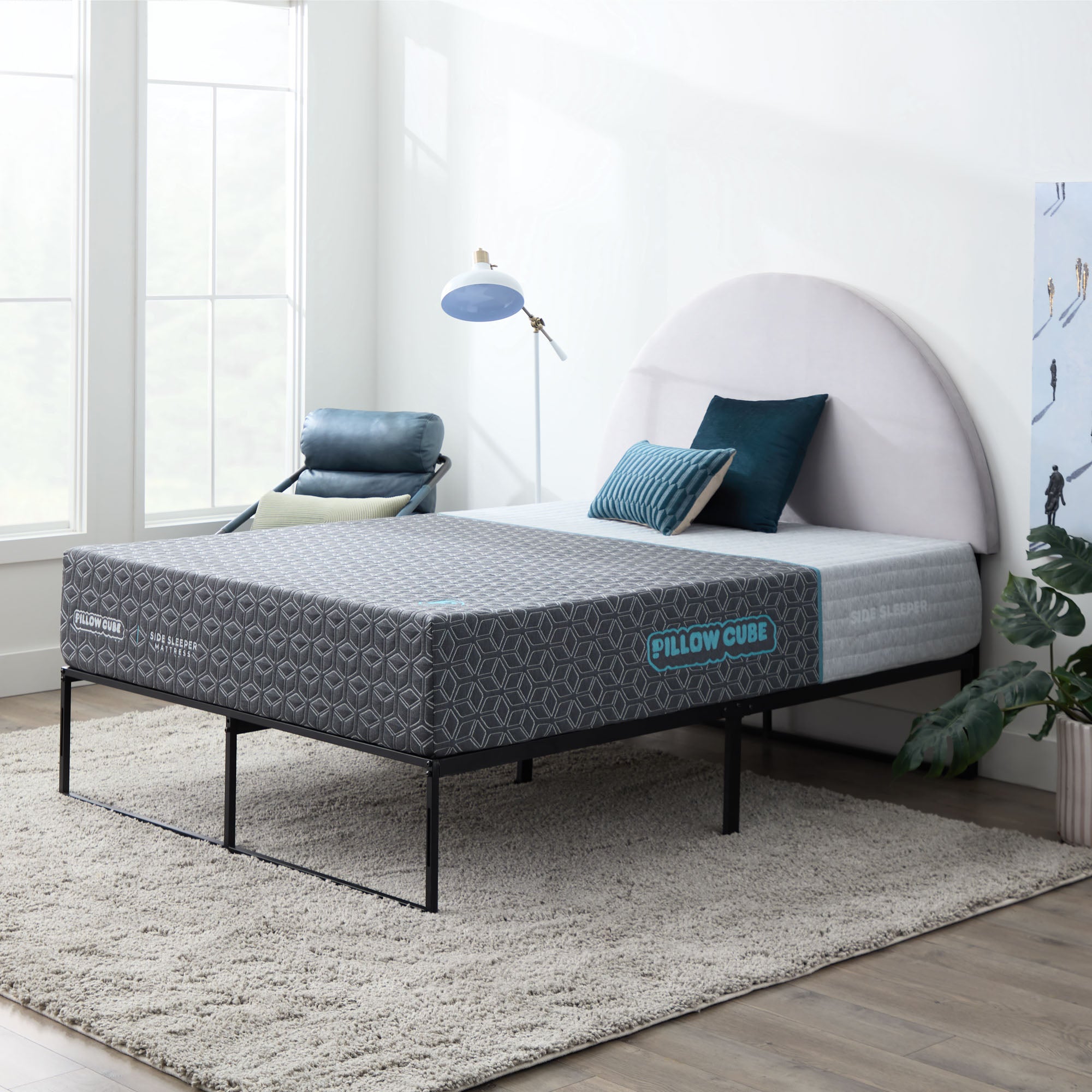 Pillow Cube Mattress Deluxe - Orthopedic Memory Foam Pillow for Side Sleepers, Neck Pain Relief - Perfect for Bed, Sofa & Travel Use