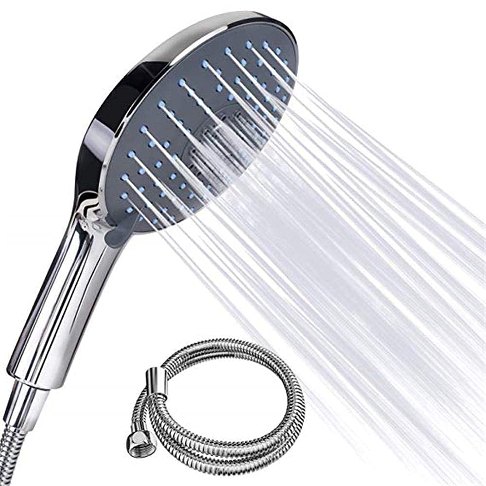 High Pressure Handheld Shower Head with 5 Spray Modes - Chrome Finish Bathroom Showerhead for Relaxing Massage & Water Saving - Perfect for Spa-Like Experience at Home