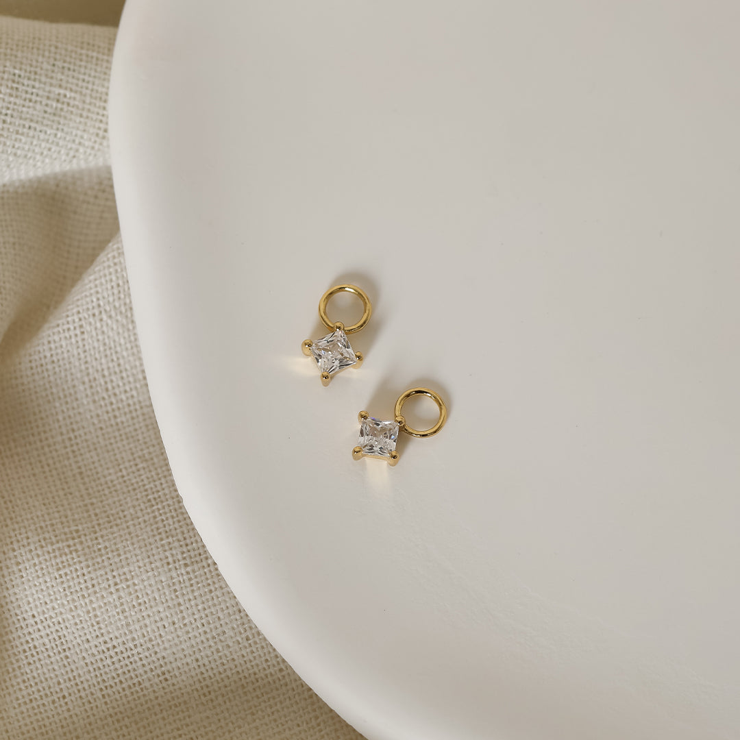 Elsa Hoop Charm Earrings - Sterling Silver Dangle Hoops (Set of 2) - Perfect for Parties, Weddings & Everyday Wear