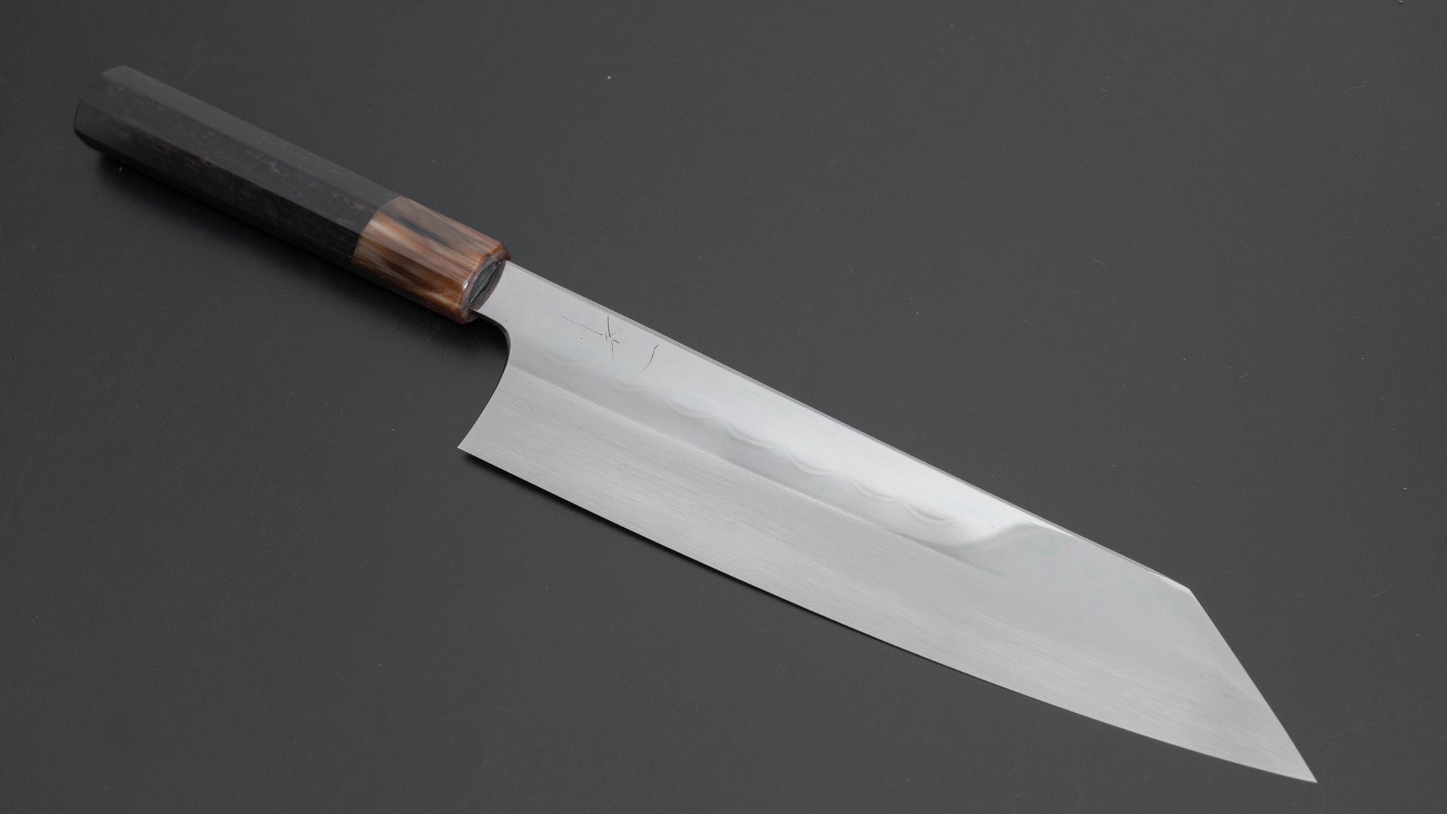 Hitohira Togashi White #1 Notaremon Mizu Honyaki Kiritsuke Gyuto 240mm Japanese Chef Knife with Taihei Ebony Handle & Saya - Premium Kitchen Knife for Sushi, Sashimi & Meat Cutting
