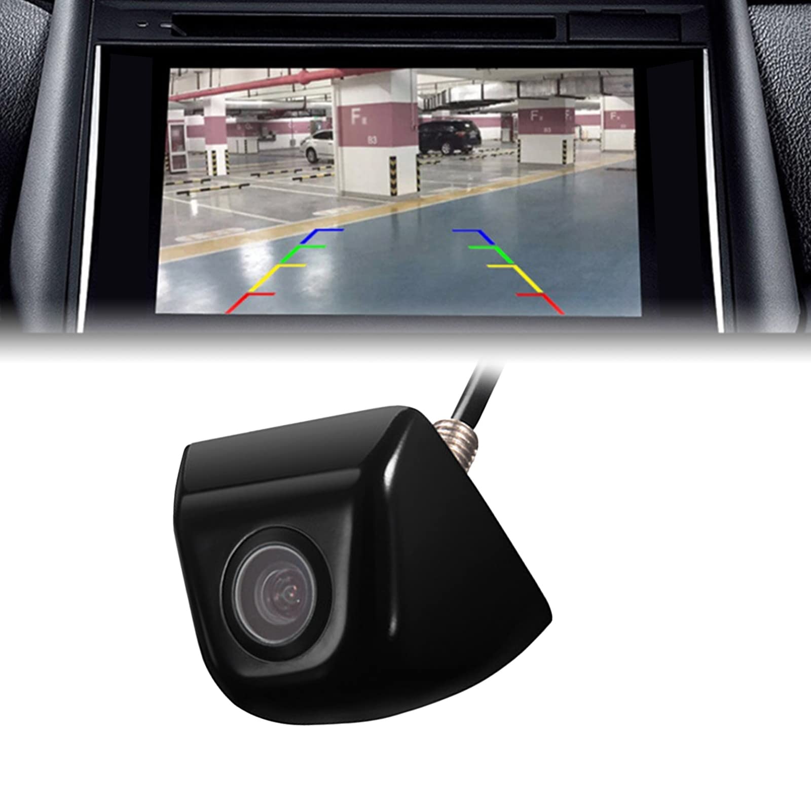 Jeseny 1 Pack HD Waterproof Backup Camera - IP69 Night Vision, 170° Adjustable Wide Angle Metal Reverse Cam for Cars, Trucks, SUVs, RVs & Vans (Black) | Perfect for Parking Assistance & Rear View Safety in Low Light Conditions