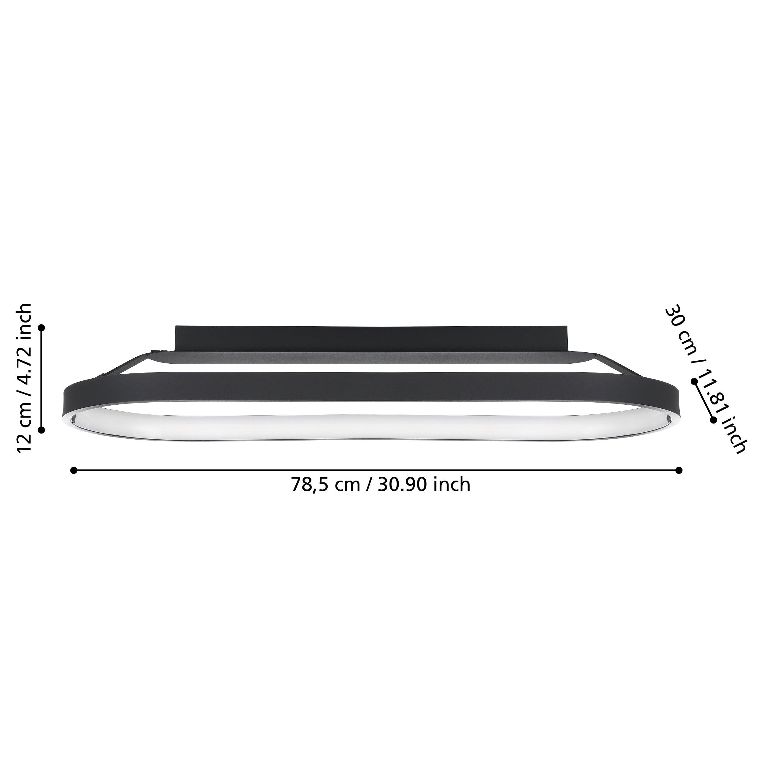 Eglo Codriales LED Black Flush Mount Ceiling Light Fixture - Modern Dimmable Lighting for Bedroom, Kitchen, Hallway & Office