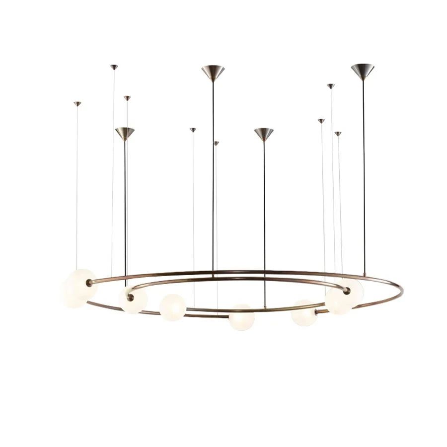 Orbit Glass Ball LED Pendant Chandelier Light Fixture - Modern Ceiling Lighting for Dining Room, Bedroom, Living Room & Kitchen Decor