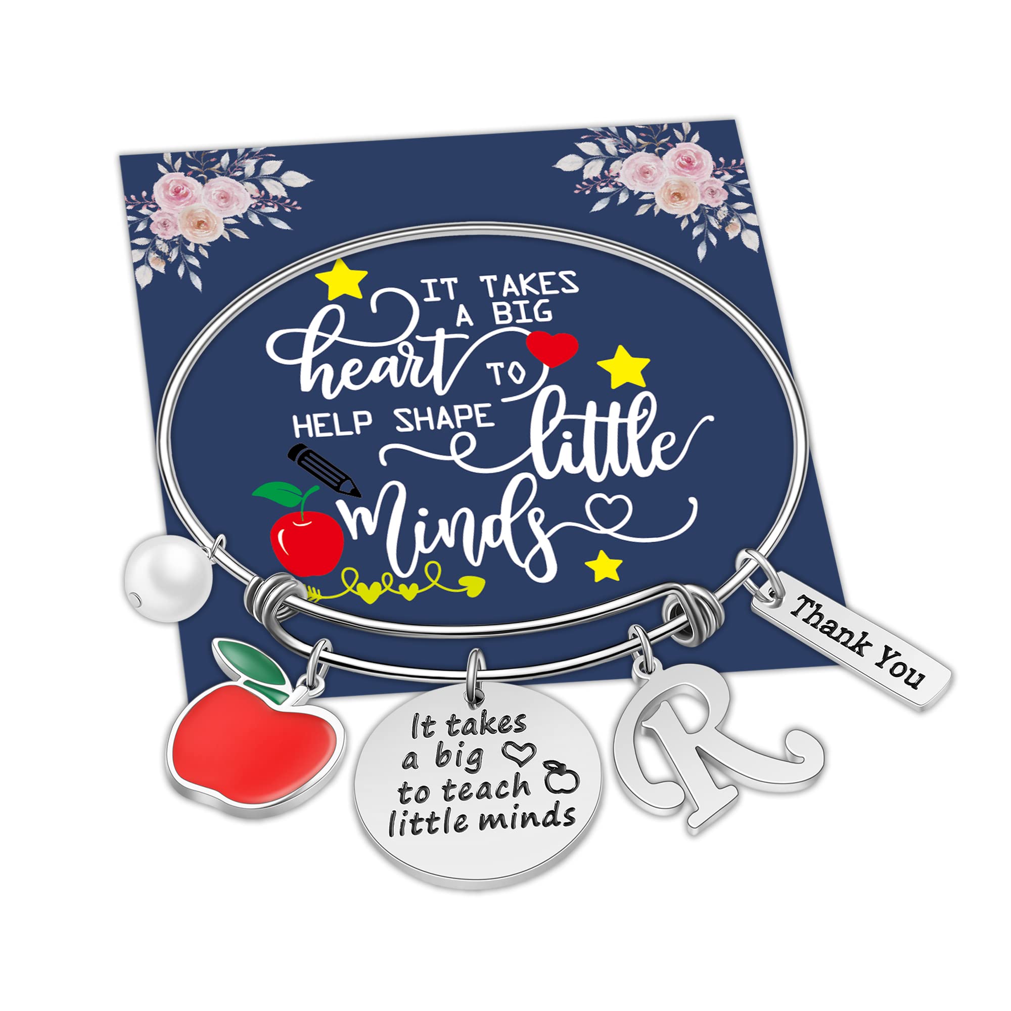 GLIVEOR Teacher Appreciation Gifts - Elegant Stainless Steel Charm Bracelet for Women Educators, Thoughtful Thank You Present for Teachers - Perfect for Teacher's Day, Retirement, End of Year Gifts & Everyday Wear