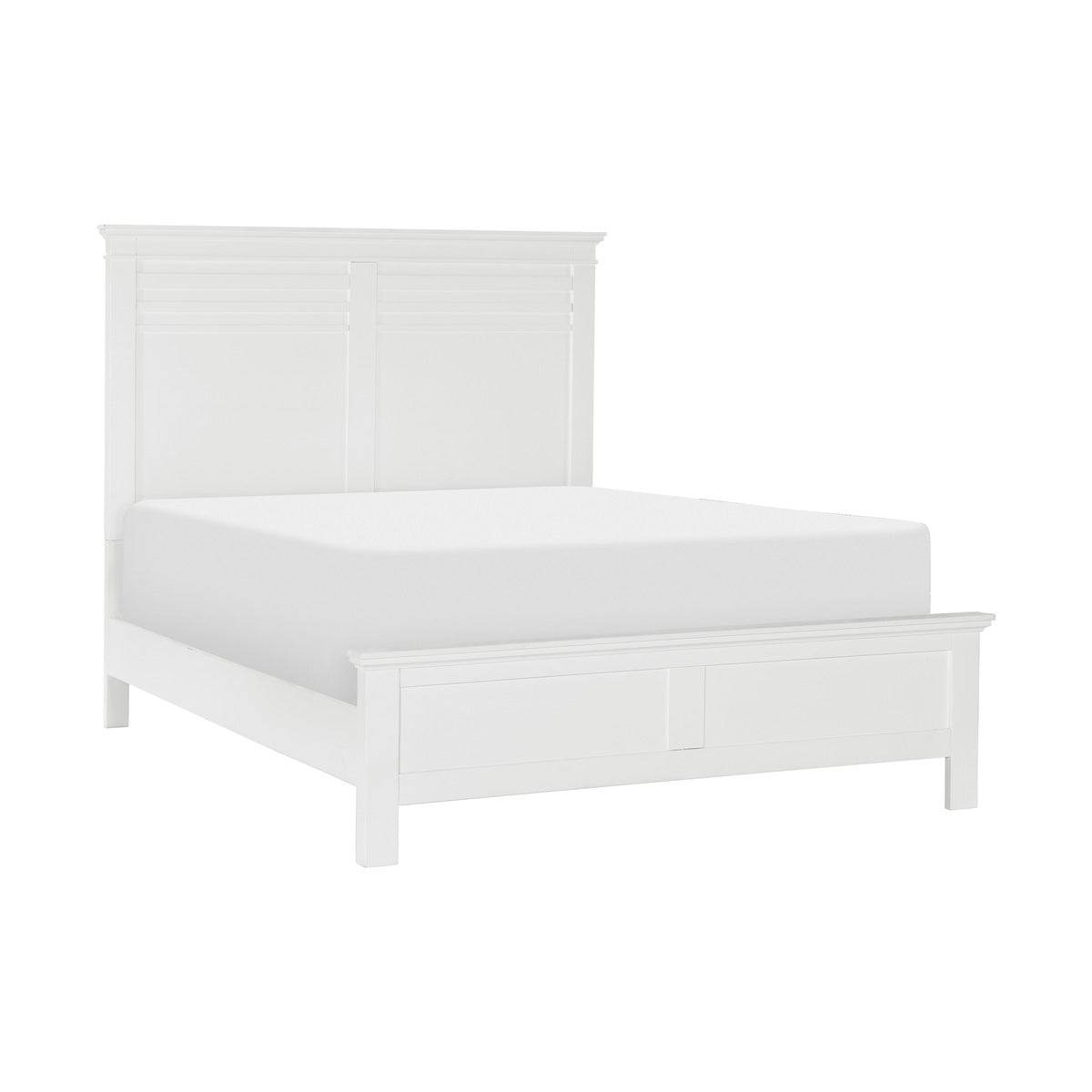 Blaire Farm White Queen Size Bed Frame - Modern Farmhouse Style Bedroom Furniture for Master Bedroom & Guest Room