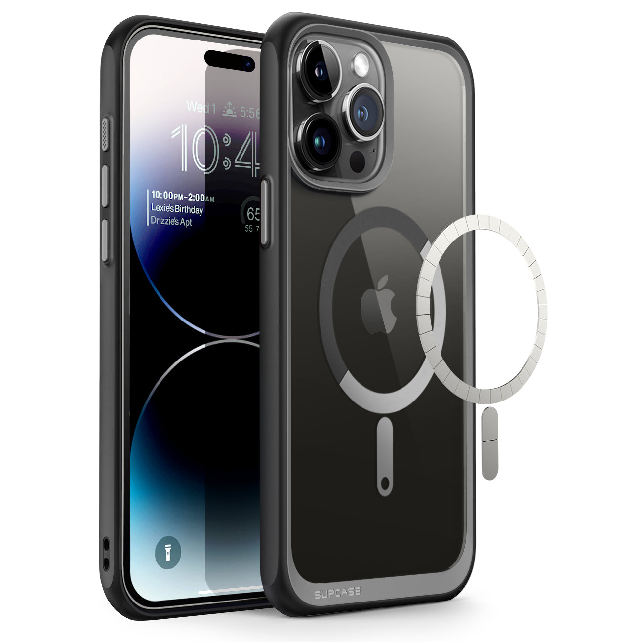 iPhone 15 Pro 6.1 Inch Unicorn Beetle MAG Slim Clear Case with MagSafe - Black (Open Box) | Shockproof & Scratch Resistant Protection for Everyday Use, Work & Travel