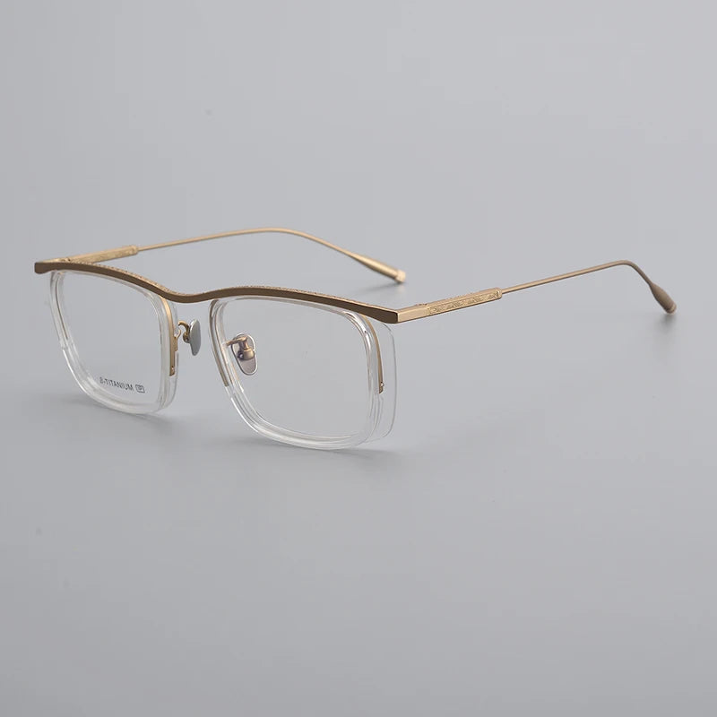 Aror Unisex Full Rim Big Square Acetate Titanium Eyeglasses 495053 - Stylish & Durable Eyewear for Men & Women - Perfect for Work, Reading & Fashion Accessories