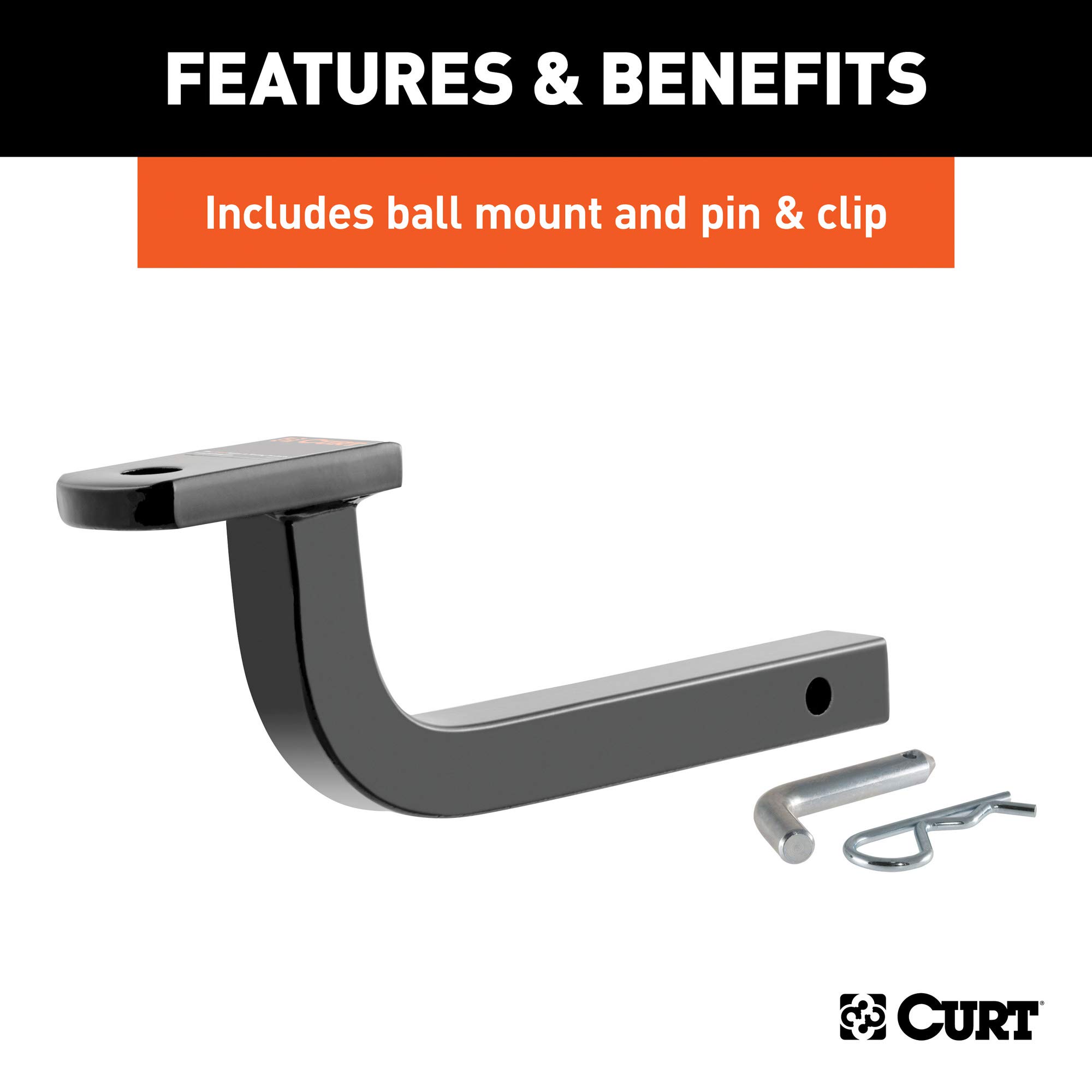 CURT 110903 Class 1 Trailer Hitch with Ball Mount - 1-1/4-Inch Receiver for Volkswagen Eos | Towing Accessories for Compact Cars & Small Trailers
