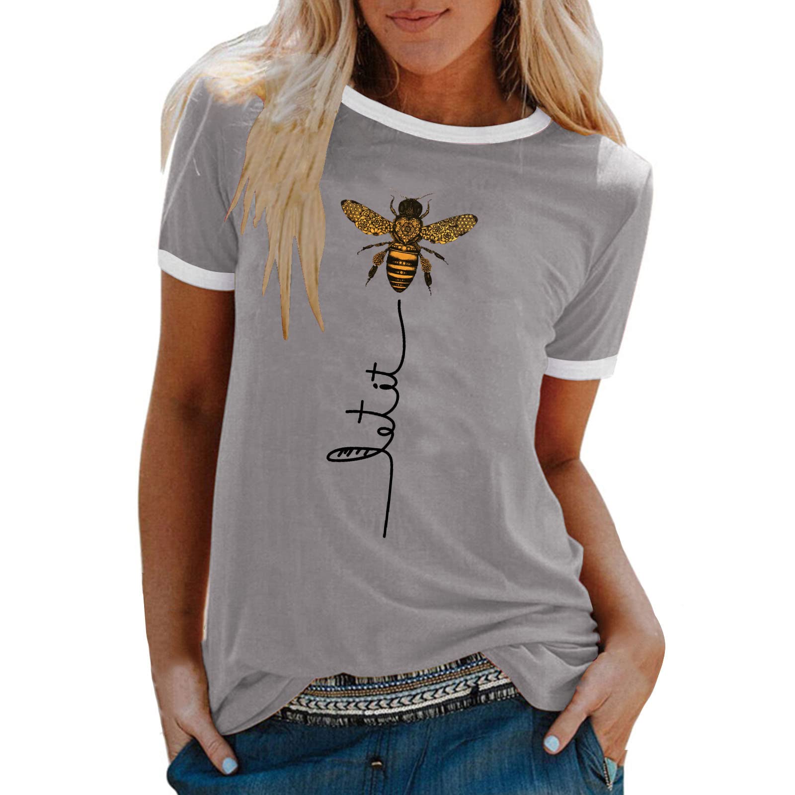 Women's White Short Sleeve Tops - Summer Casual Loose Fit Shirts for Teens & Women | Perfect for Beach, Travel & Everyday Wear