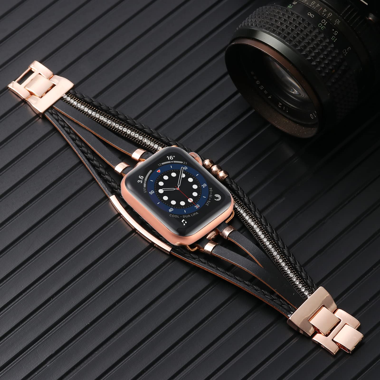 WONMILLE Genuine Leather Bands for Apple Watch 41mm 40mm 38mm 45mm 44mm 42mm 49mm - Boho Bracelet Strap Compatible with iWatch Series Ultra 10 9 8 7 6 5 4 3 2 1 SE - Perfect for Women's Fashion Accessories, Daily Wear & Special Occasions