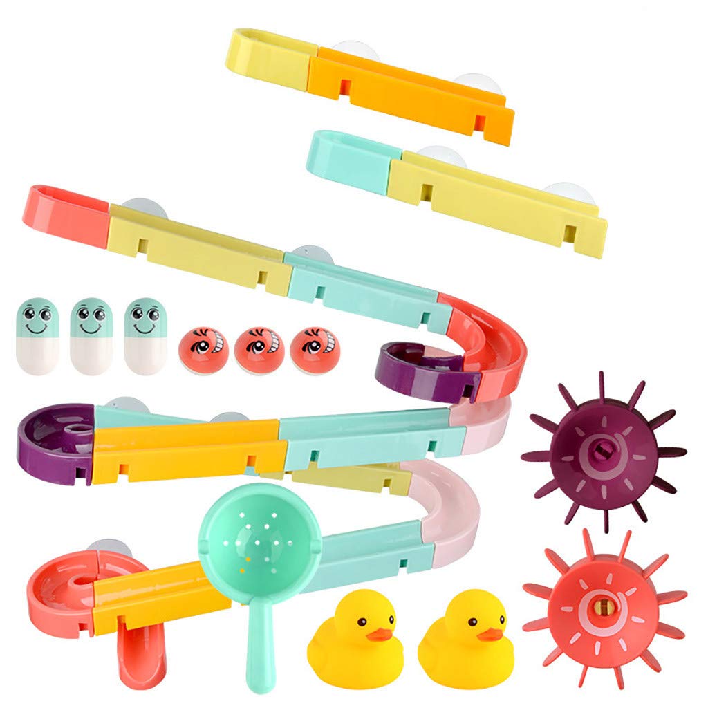 Muised DIY Suction Cup Race Track Bath Toys for Kids Ages 4-8 - Interactive Bathtub Play Set with Assemble Orbits - Perfect for Toddler Bath Time Fun & Sensory Development