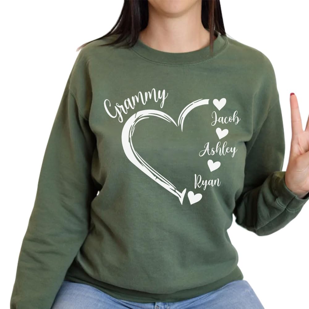 Personalized Grandma Sweatshirts for Women - Custom Mother's Day Gifts for Grandma & Nana - Cozy Pullover for Family Reunions, Birthday Celebrations & Holiday Gatherings