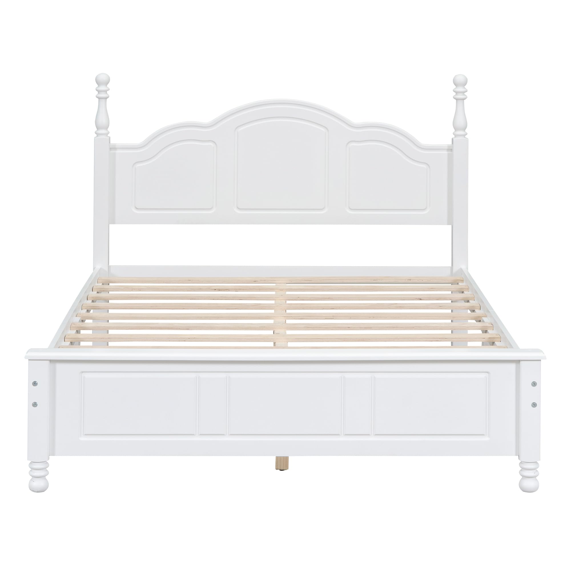 Harper & Bright Designs 3-Piece Full Bedroom Set - Wooden Full Size Platform Bed with 2 Nightstands - Retro Style Bedroom Furniture - Easy Assembly (White) - Perfect for Small Spaces & Guest Rooms