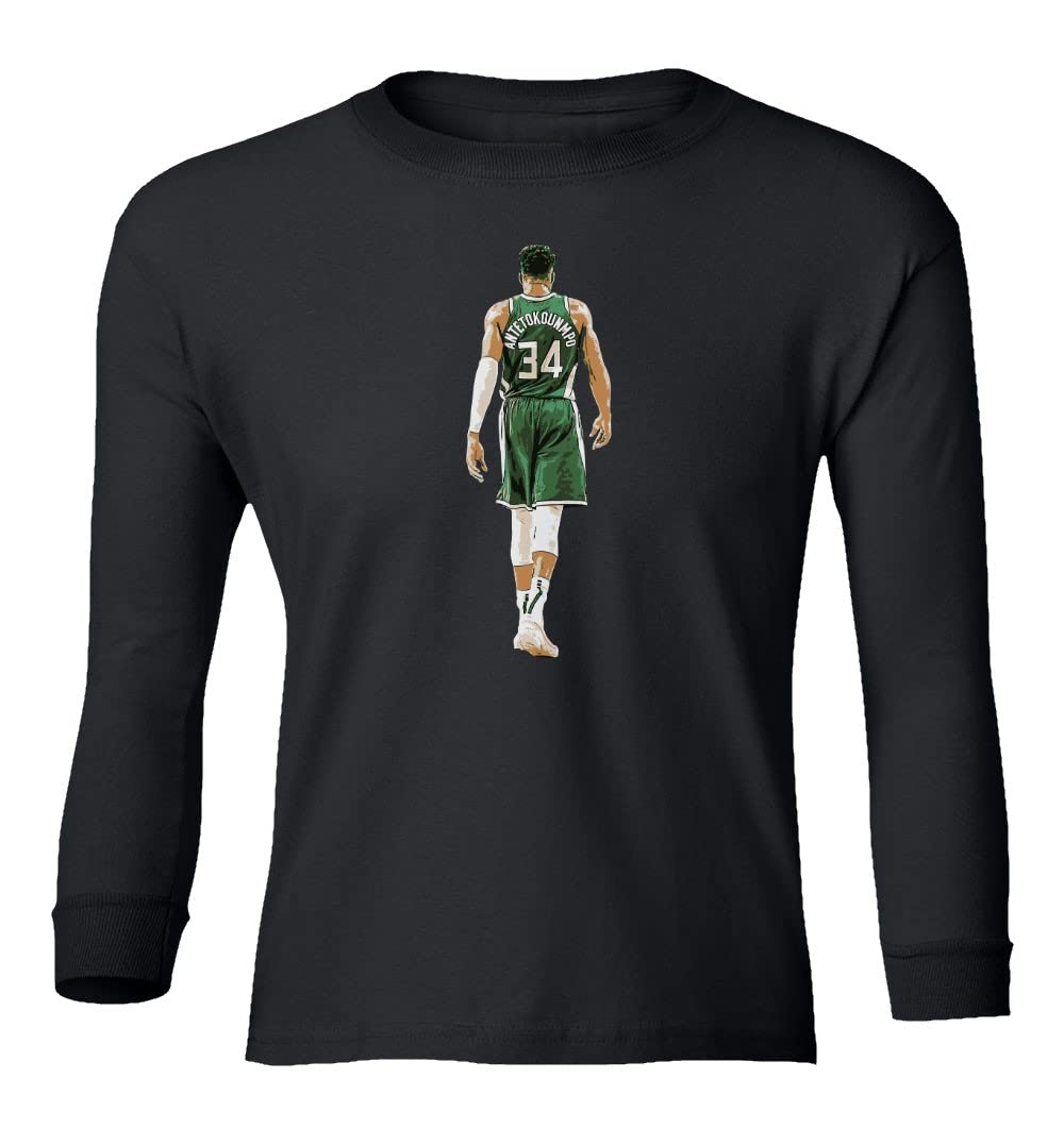 Giannis Antetokounmpo Milwaukee Bucks Basketball Jersey - Youth Long Sleeve T-Shirt for Fans - Perfect for Game Day, School, and Sports Events