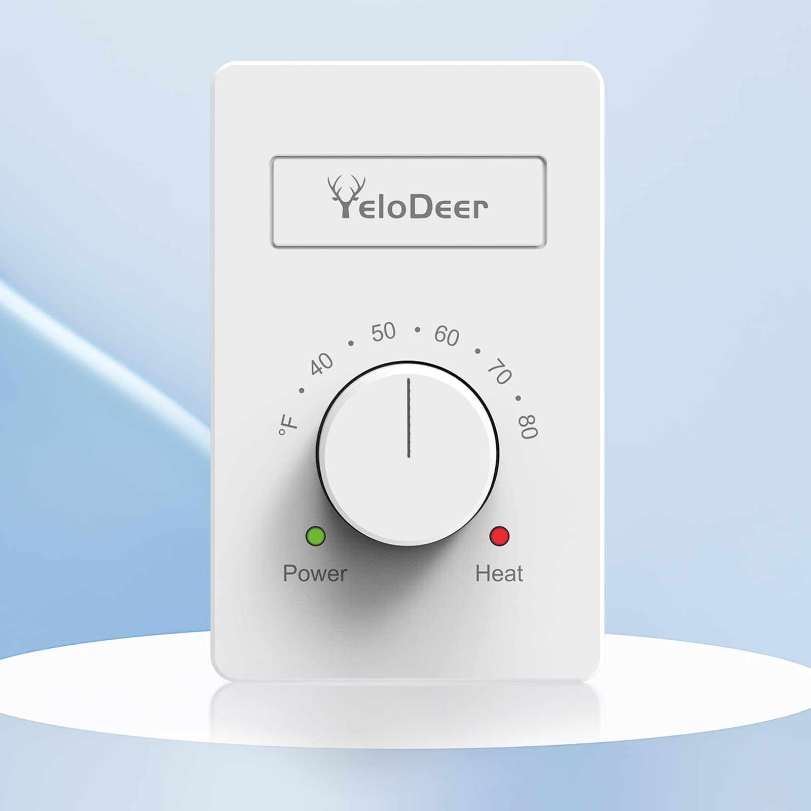 YeloDeer Manual Electric Baseboard Heater Thermostat - 120V Only, Single Pole, Temperature Control for Home Heating - Perfect for Bedrooms, Living Rooms & Basements
