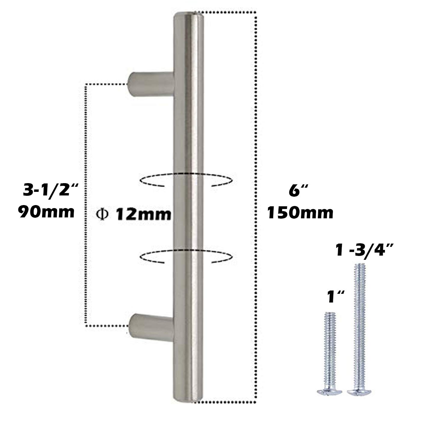 Gobrico 15 Pack Brushed Nickel Cabinet Pulls - 3-1/2