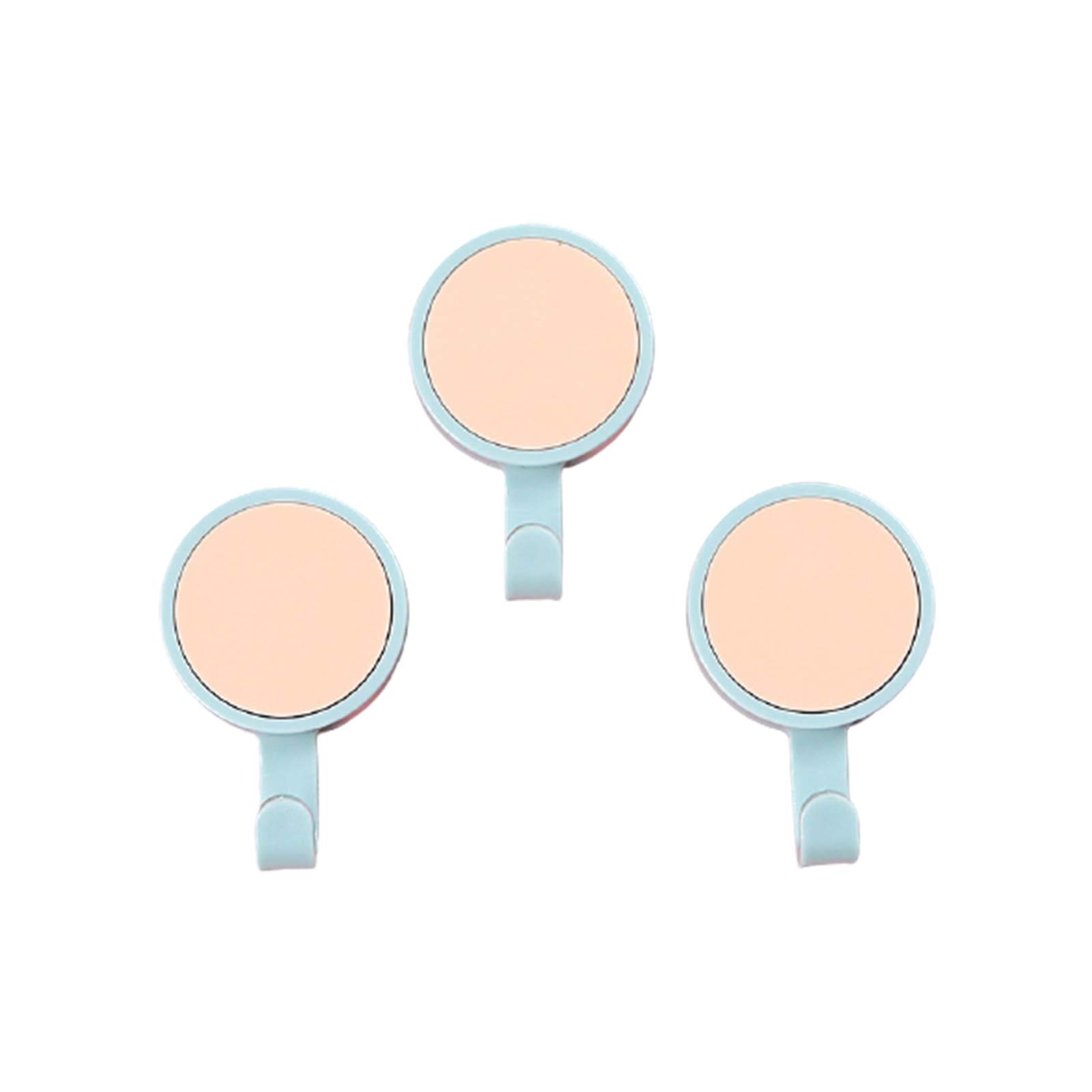 3Pcs Nordic Round Rotatable Adhesive Wall Hooks - Bathroom Towel Hanger, Bag & Scissors Holder, Light Pink - Perfect for Bathroom, Kitchen, Bedroom & Entryway Organization