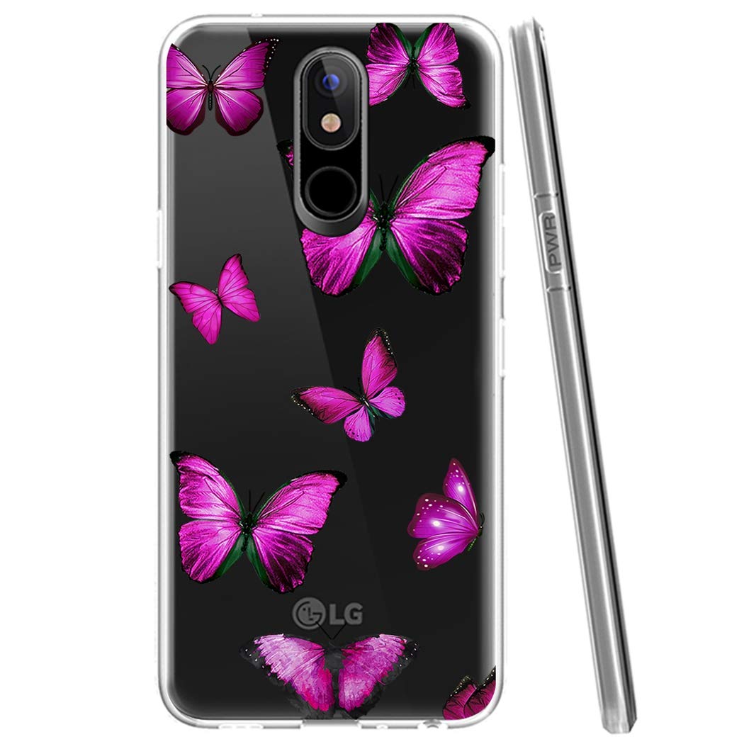 LG Stylo 5/5V/5X/5 Plus Case - Cute Butterfly Clear Slim Shockproof TPU Phone Cover for Women & Girls | Protective Soft Flexible Back Case for Everyday Use & School