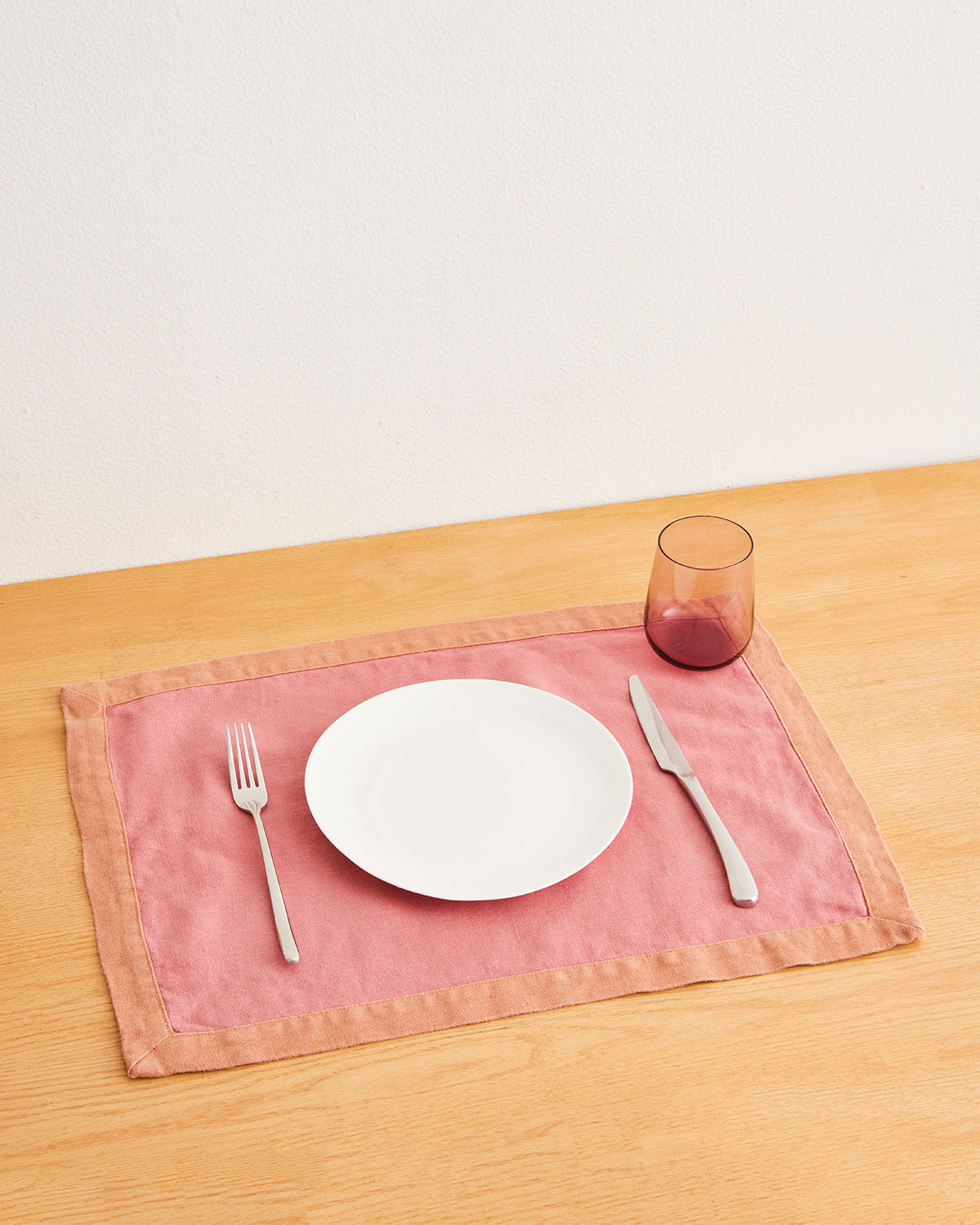 Organic Pink Clay & Hazelnut 100% French Flax Linen Placemats Set of 4 - Eco-Friendly Table Mats for Dining, Kitchen Decor, and Dinner Parties - Washable & Durable Home Tableware