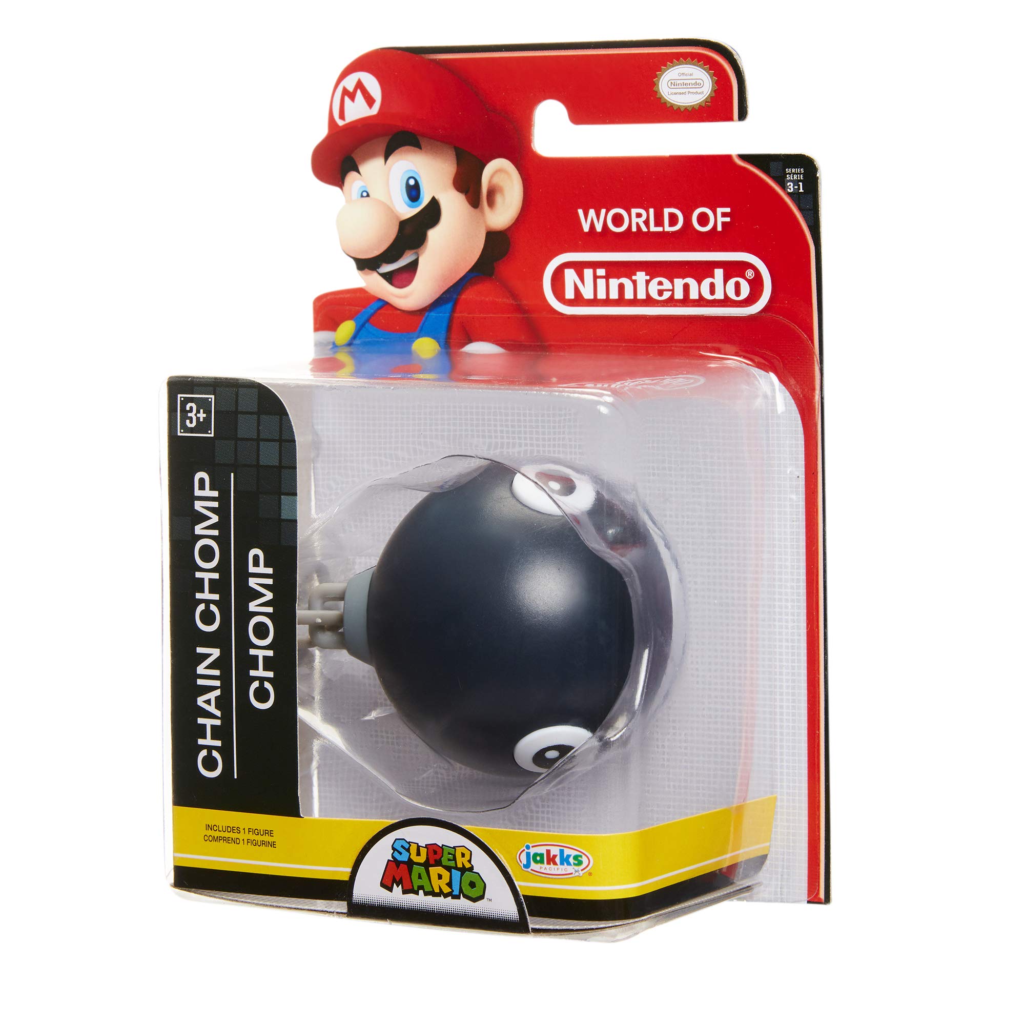 World of Nintendo Super Mario Chain Chomp 2.5-Inch Mini Figure [Wave 16] - Collectible Toy for Gamers & Mario Fans, Perfect for Display, Gifts, and Nintendo Themed Decor