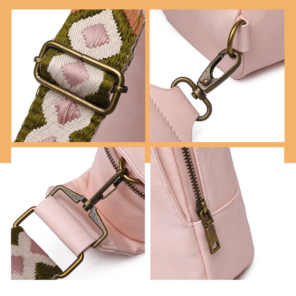 Bohemian Crossbody Sling Bag for Women & Men - Adjustable PU Leather Chest Bag for Daily Use | Perfect for Travel, Shopping & Casual Outings