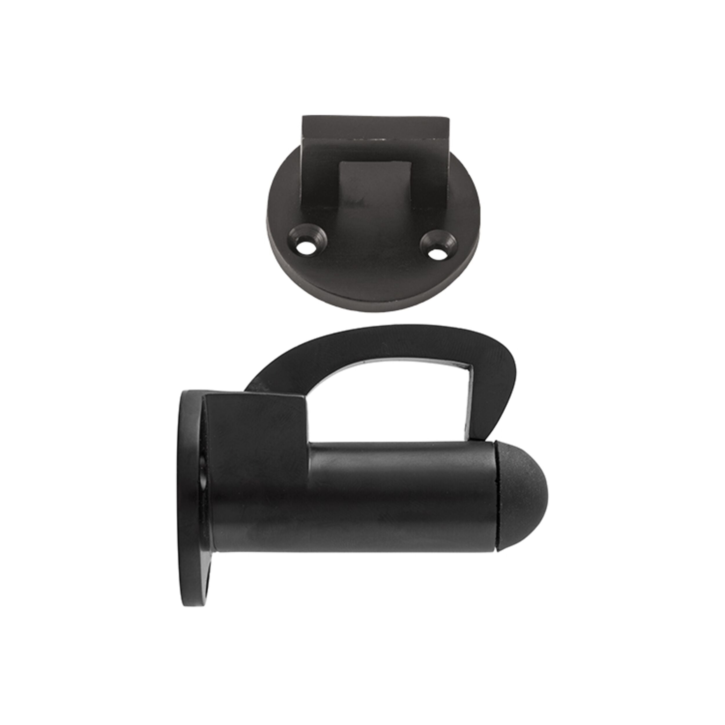 9675 Heavy Duty Door Stop Hook - Matte Black Finish, D39xP70mm - Perfect for Home, Office, and Commercial Use