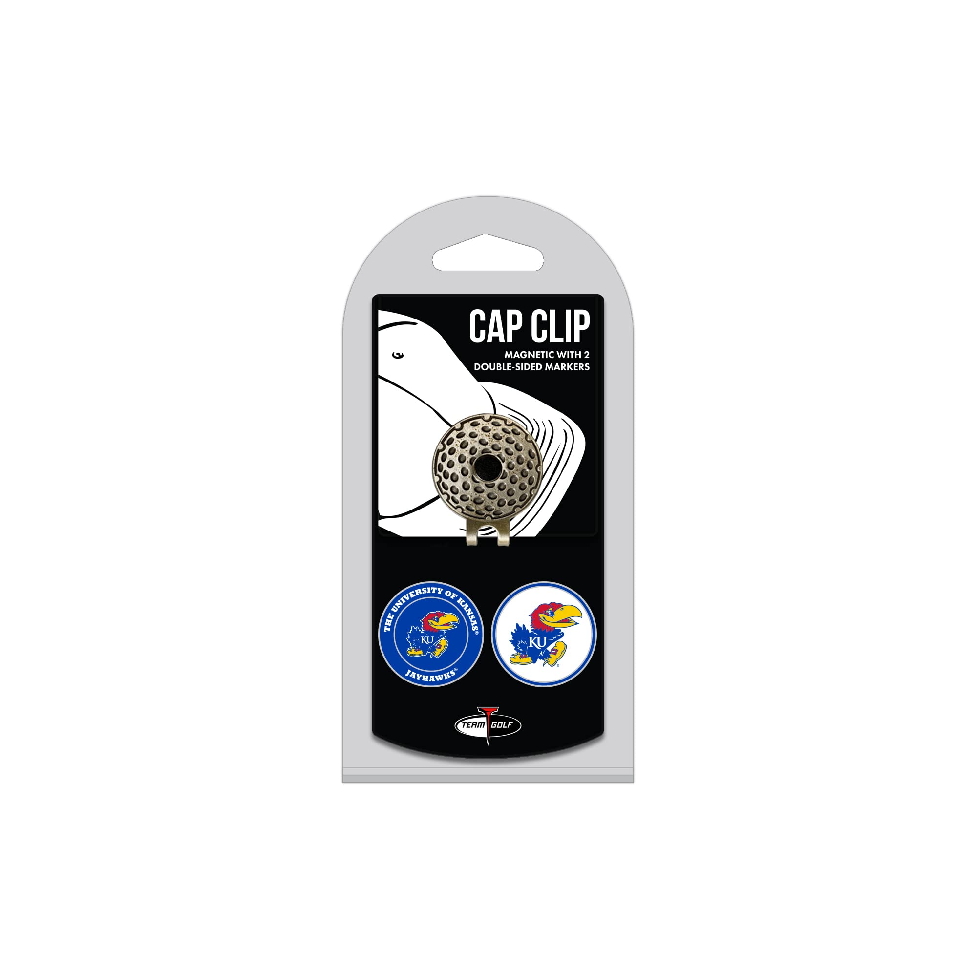 NCAA Golf Cap Clip with 2 Removable Magnetic Ball Markers - Double-Sided Enamel Hat Accessory for Golfers | Perfect for Golf Tournaments, Practice & Casual Wear
