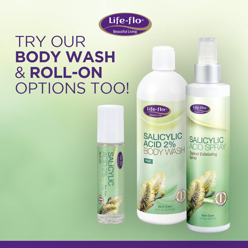 Life-Flo Salicylic Acid Spray 2% - Exfoliating Face & Body Spray for Acne, Fine Lines & Wrinkles - 8 oz - Perfect for Daily Skincare & Post-Workout Refresh
