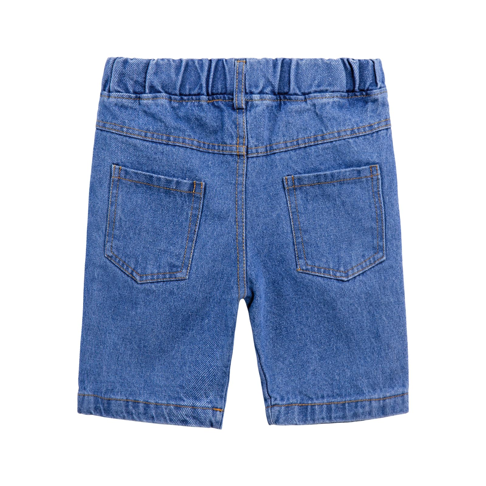 LittleSpring Boys Ripped Denim Shorts - Elastic Waist for Play & Outings