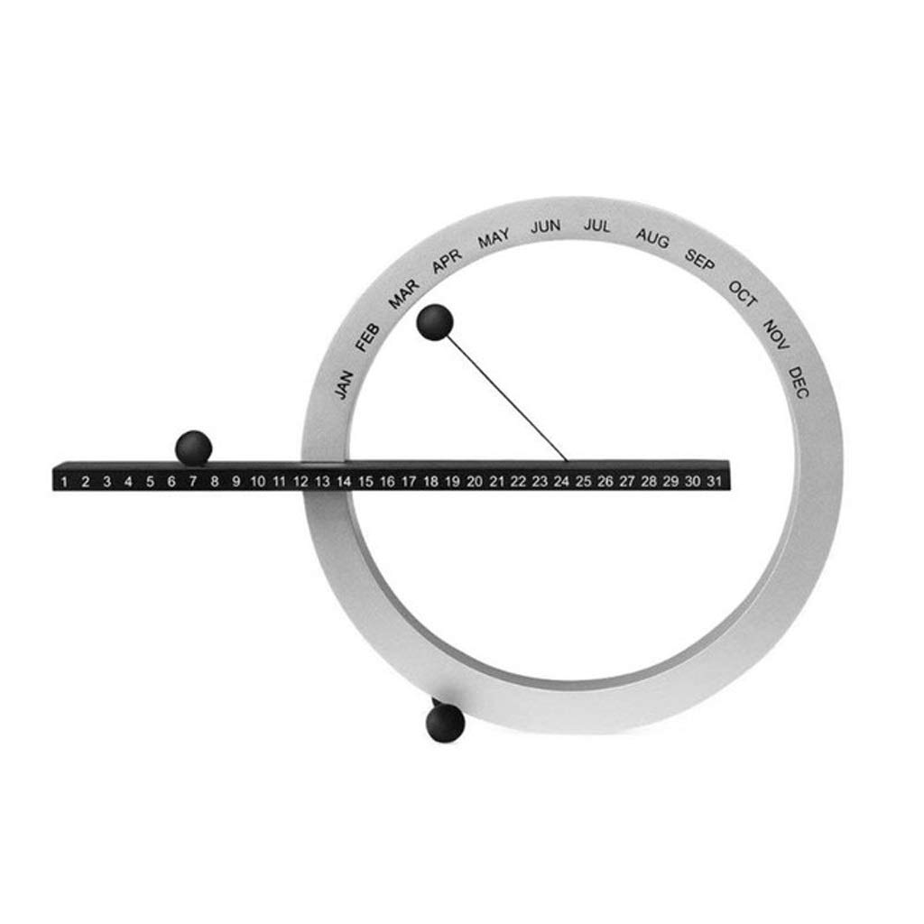 JRDHGRK Magnetic Ball Clock - Perpetual Wall Calendar - Modern Home Decor for Living Room & Bedroom - Black and White - European Style - Creative Office Desk Accessory - Perfect Gift Idea