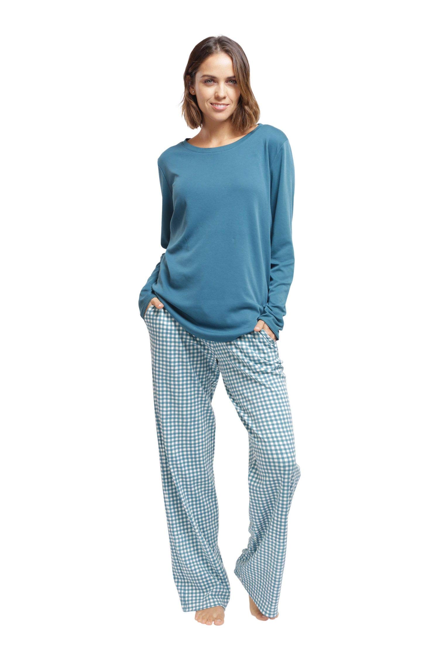 Premium Pima Cotton Women's Pajama Set - Ultra Soft Lounge Sleepwear for Women - Perfect for Weekend Relaxation & Home Comfort