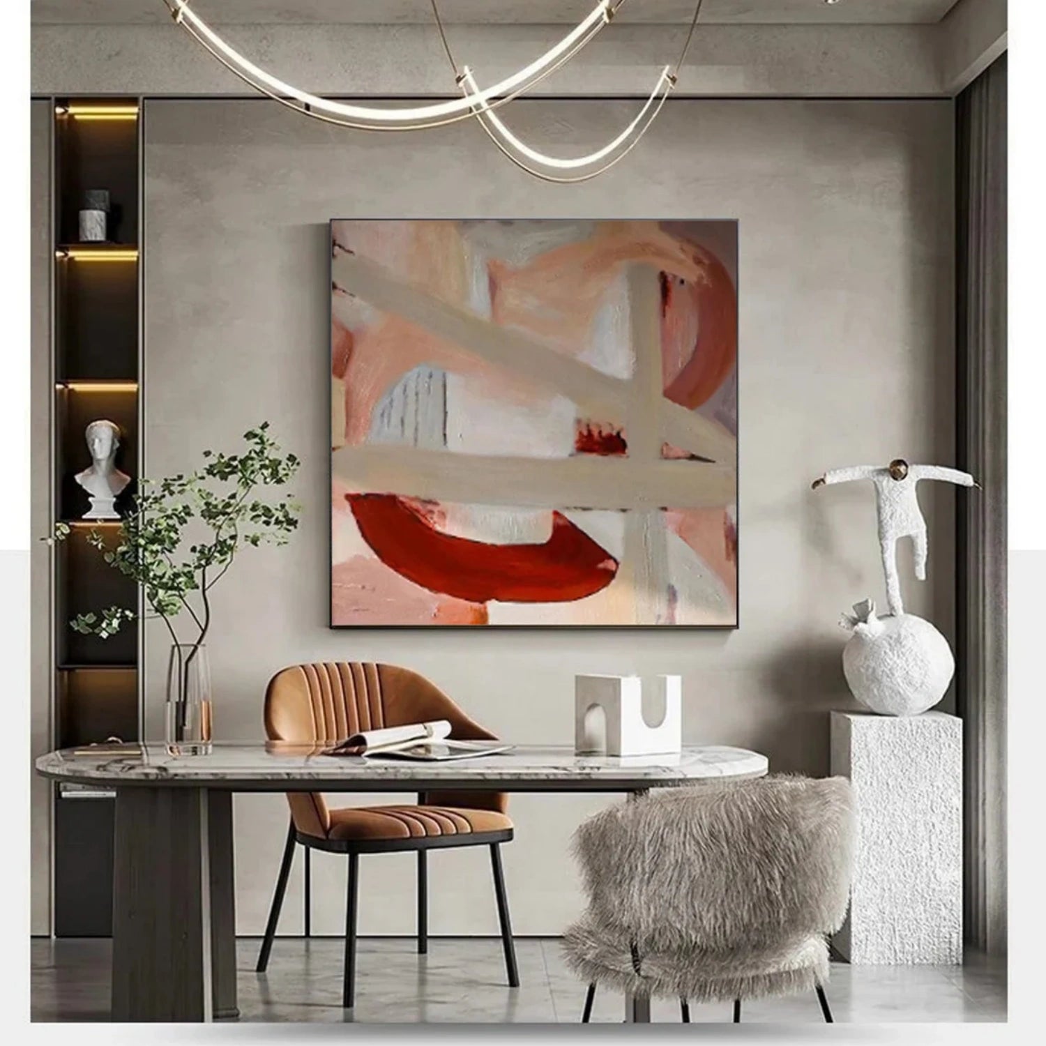 Abstract Painting #AB 328 - Modern Wall Art for Living Room Decor, Office & Bedroom | Large Canvas Artwork for Home & Commercial Spaces