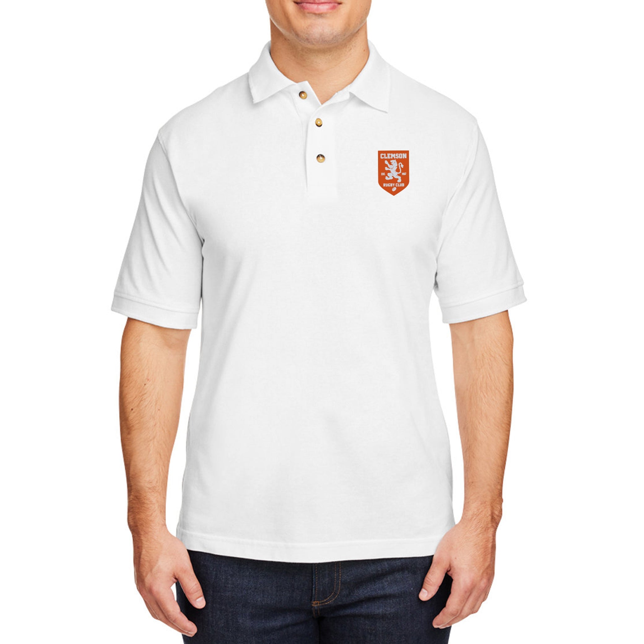 Clemson Rugby Cotton Polo Shirt for Men - Breathable, Comfortable & Durable - Perfect for Sports, Casual Wear & Team Events