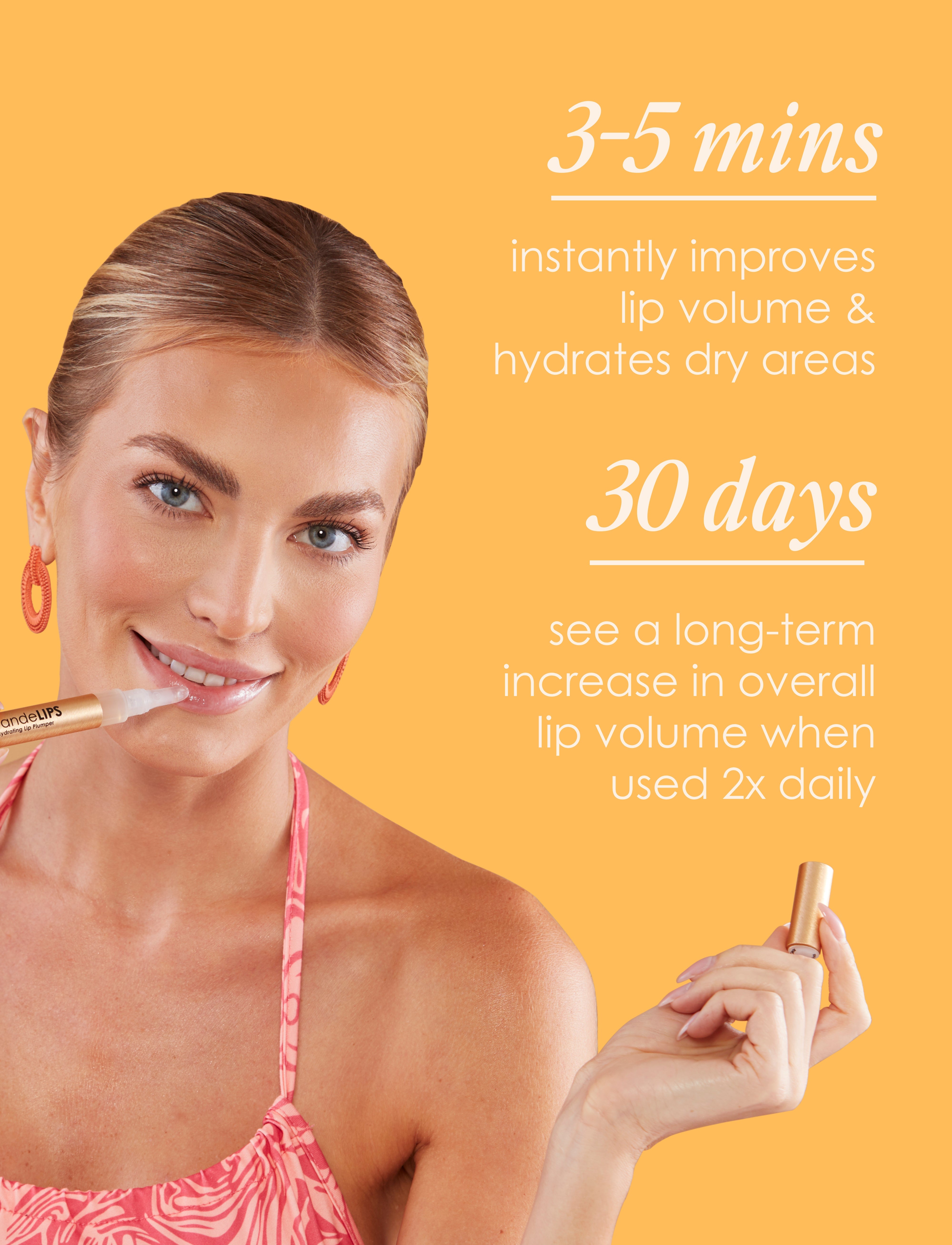 GrandeLIPS Hydrating Lip Plumper - Travel Size for On-the-Go Glam | Perfect for Vacations, Business Trips & Everyday Carry
