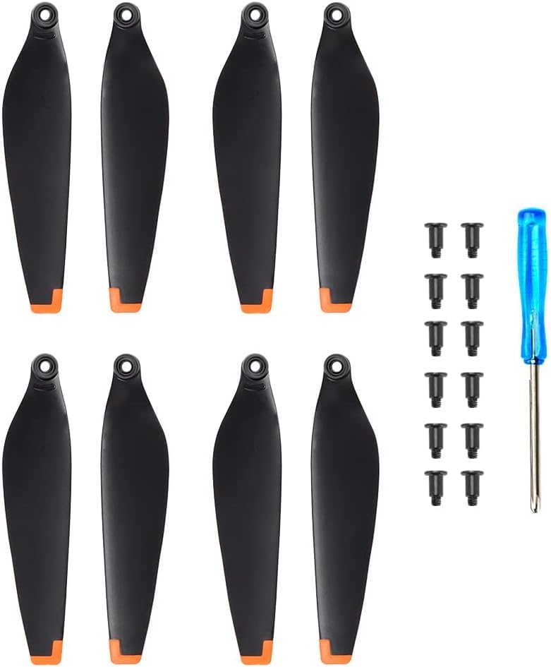32Pcs DJI Mini 3 Replacement Propellers - Low Noise Drone Propeller Blades with Exclusive Screws & Orange Tip Screwdrivers | Perfect for Aerial Photography, Travel Vlogging & Outdoor Adventures