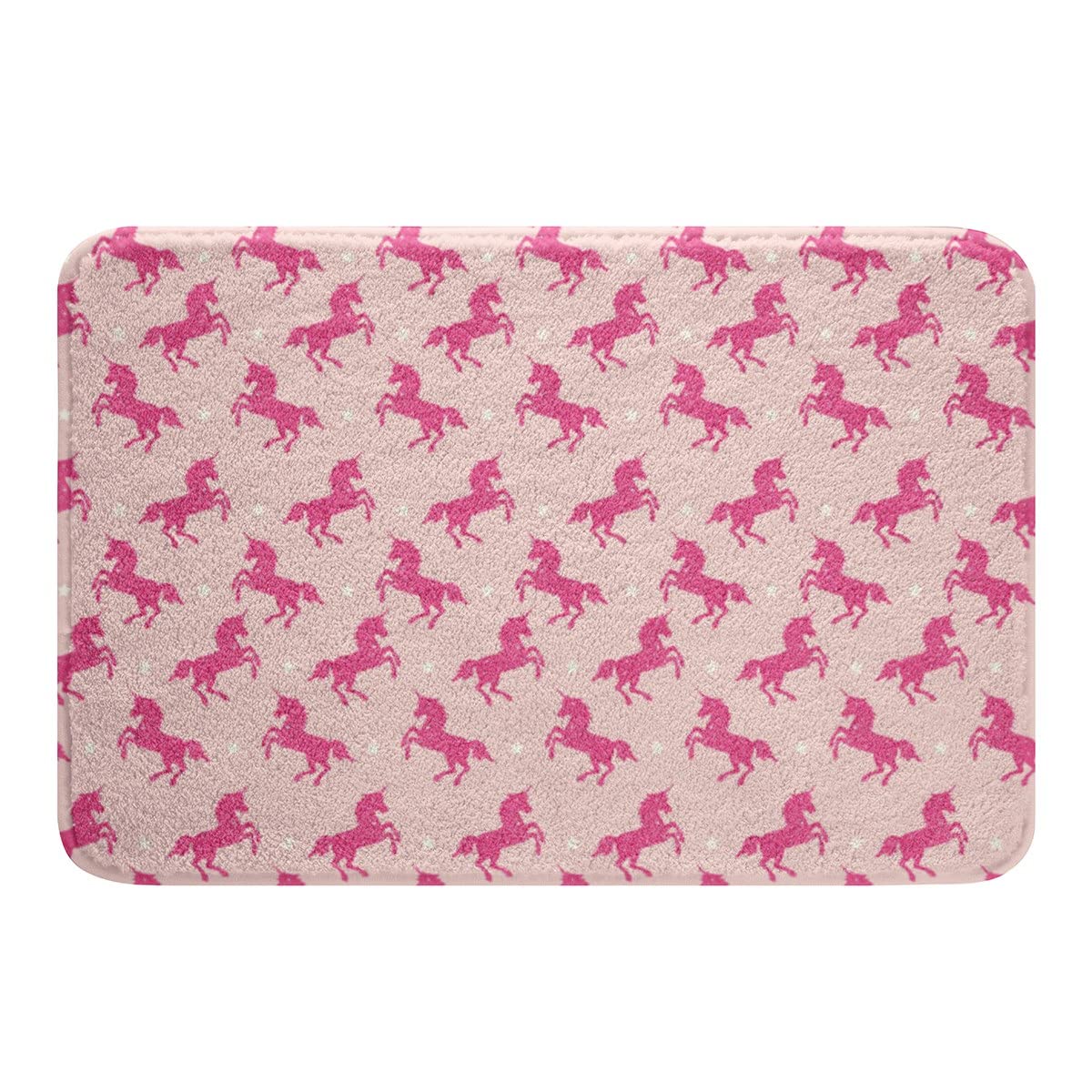 Girls Unicorn Bath Mat - Soft Shaggy Non-Slip Absorbent Bathroom Rug for Kids & Teens - Pink Fantasy Unicorn Decor - Machine Washable 20x32 Inch - Perfect for Kids' Bathroom, Bedroom, or Playroom Decor