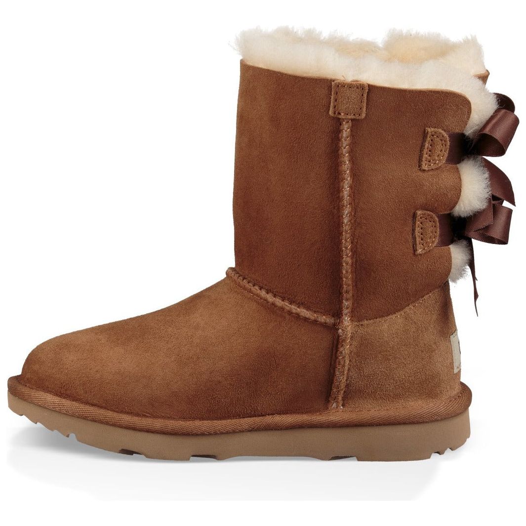 UGG Kid's Bailey Bow II Boots in Chestnut - Warm & Stylish Winter Boots for Girls & Boys - Perfect for Snow, School & Outdoor Activities