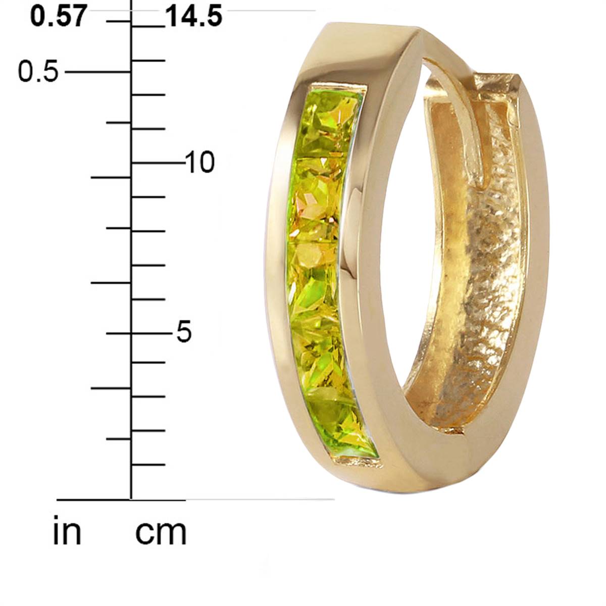 1 Carat 14K Solid Yellow Gold Hoop Huggie Earrings with Peridot Gemstone - Perfect for Everyday Wear, Gifts & Special Occasions