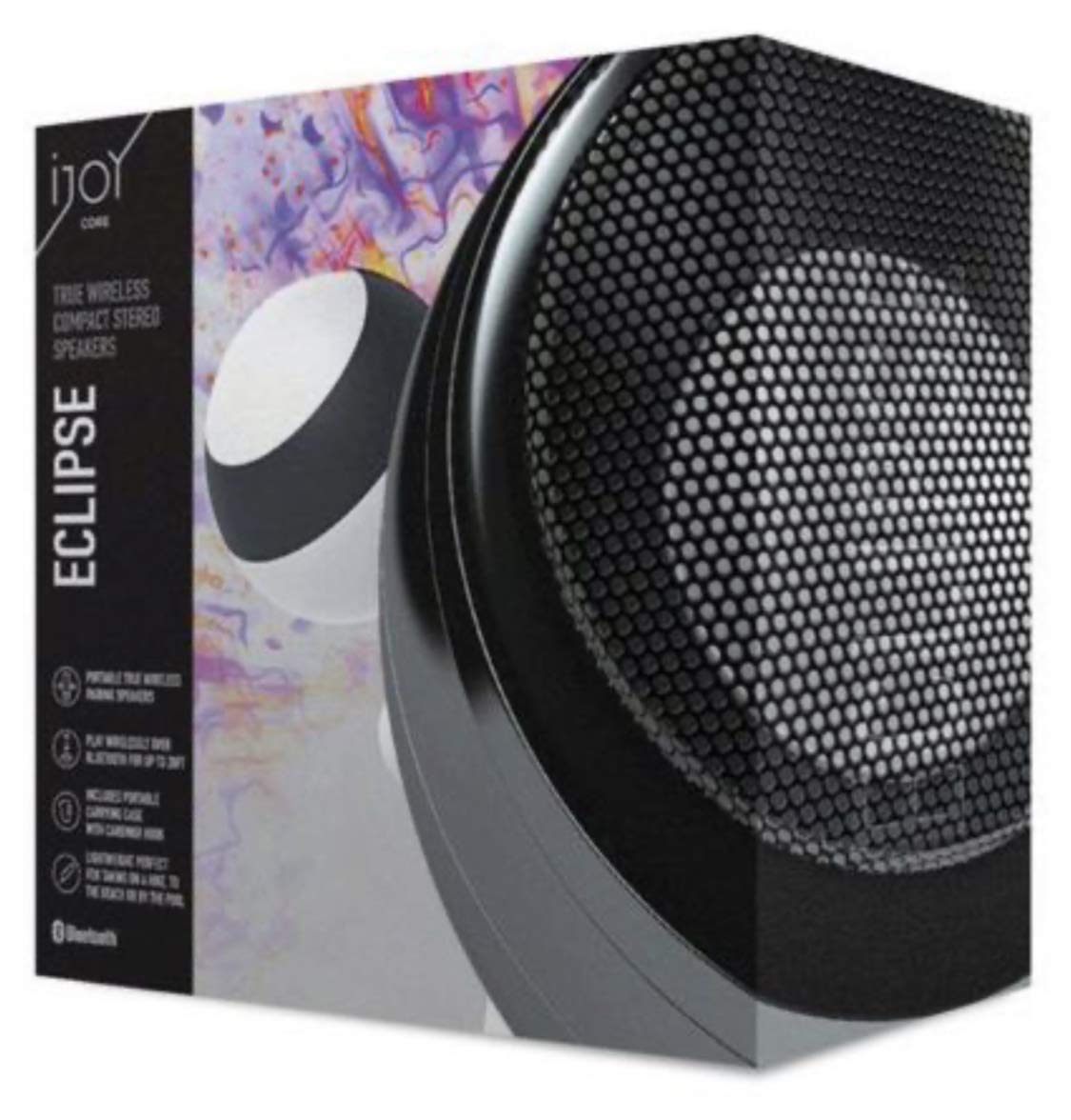iJoy Core Eclipse Wireless Bluetooth Speaker - Portable, Compact Stereo Sound for Outdoor, Travel, and Home Use