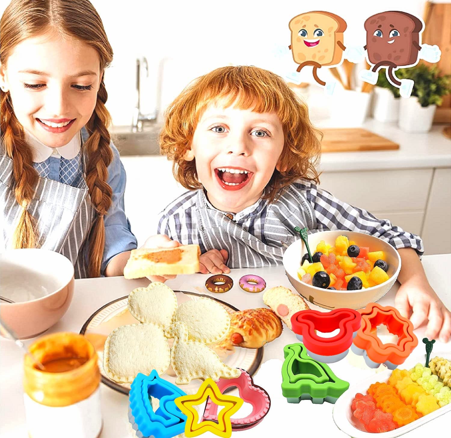 Uncrustables Sandwich Maker Kit - 24pc Sandwich Cutter & Sealer Set for Kids | Crustless Bread Cookie Cutters | Perfect for School Lunch Boxes, Bento Boxes & Homemade Snacks