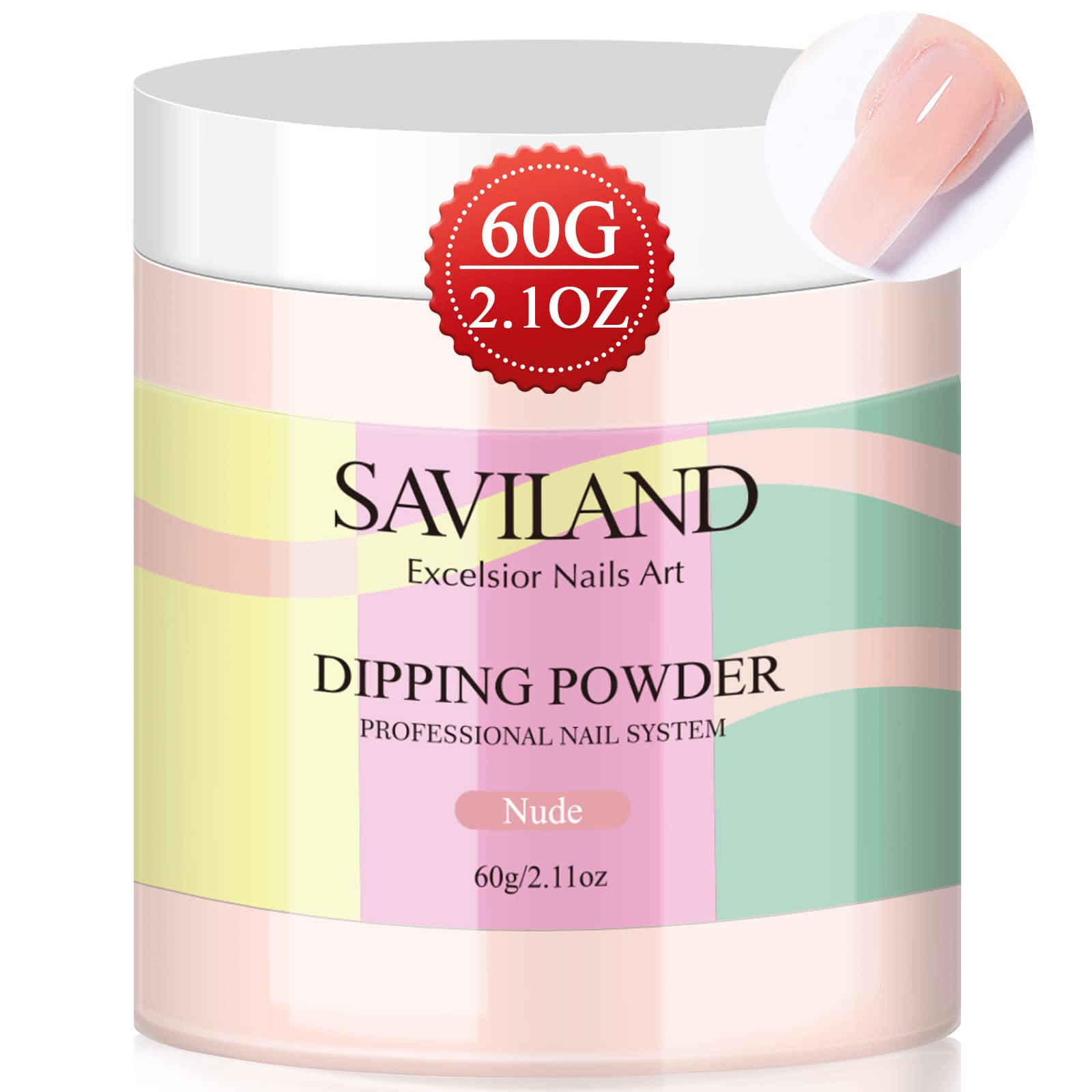 Saviland 15ml Dip Powder Liquid Set with 60g/2.1oz Nude Dip Powder - Base Coat, Top Coat, Activator & Brush Saver - Complete Dip Nail Kit with Nail File - No UV Lamp Needed - Perfect DIY Manicure Gift Set for Women - Salon Quality Nails at Home for Parties, Weddings & Special Occasions