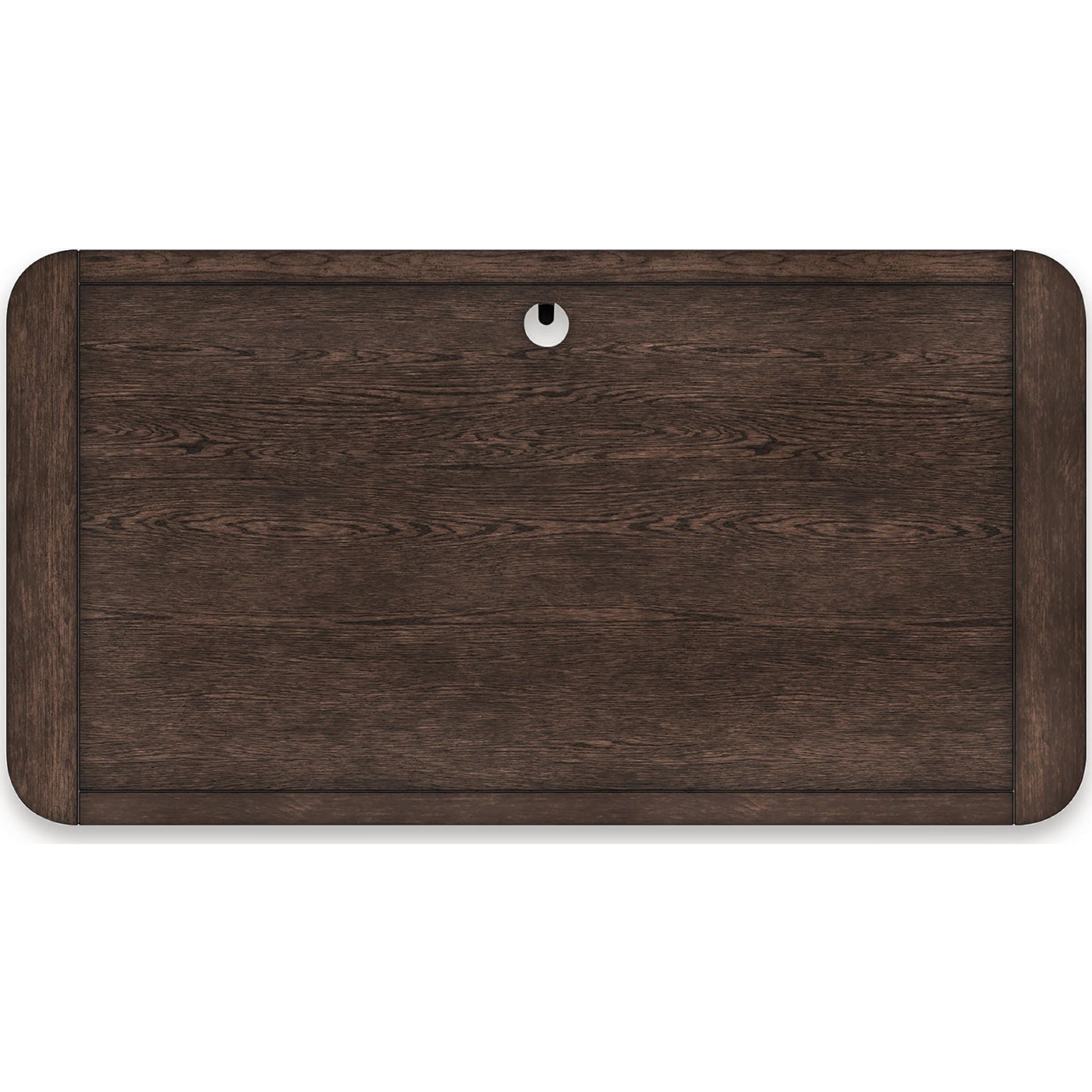 Breckington Dark Brown Wooden Desk - Modern Home Office Desk for Study & Work - Perfect for Small Spaces & Remote Work