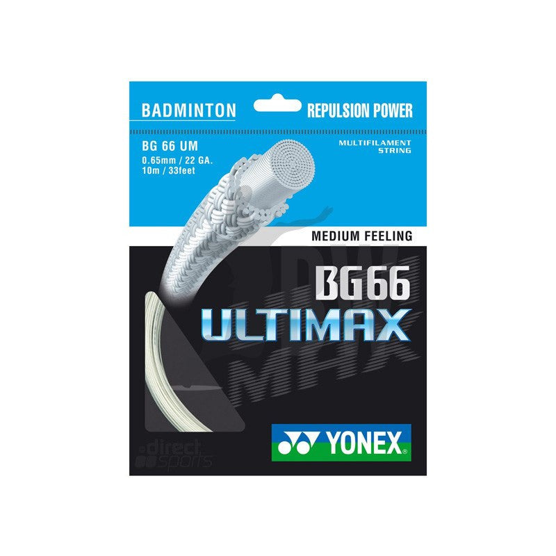 Yonex BG 66 Ultimax Badminton String - High Performance Badminton Racket String for Professional Players - Perfect for Tournaments & Training Sessions